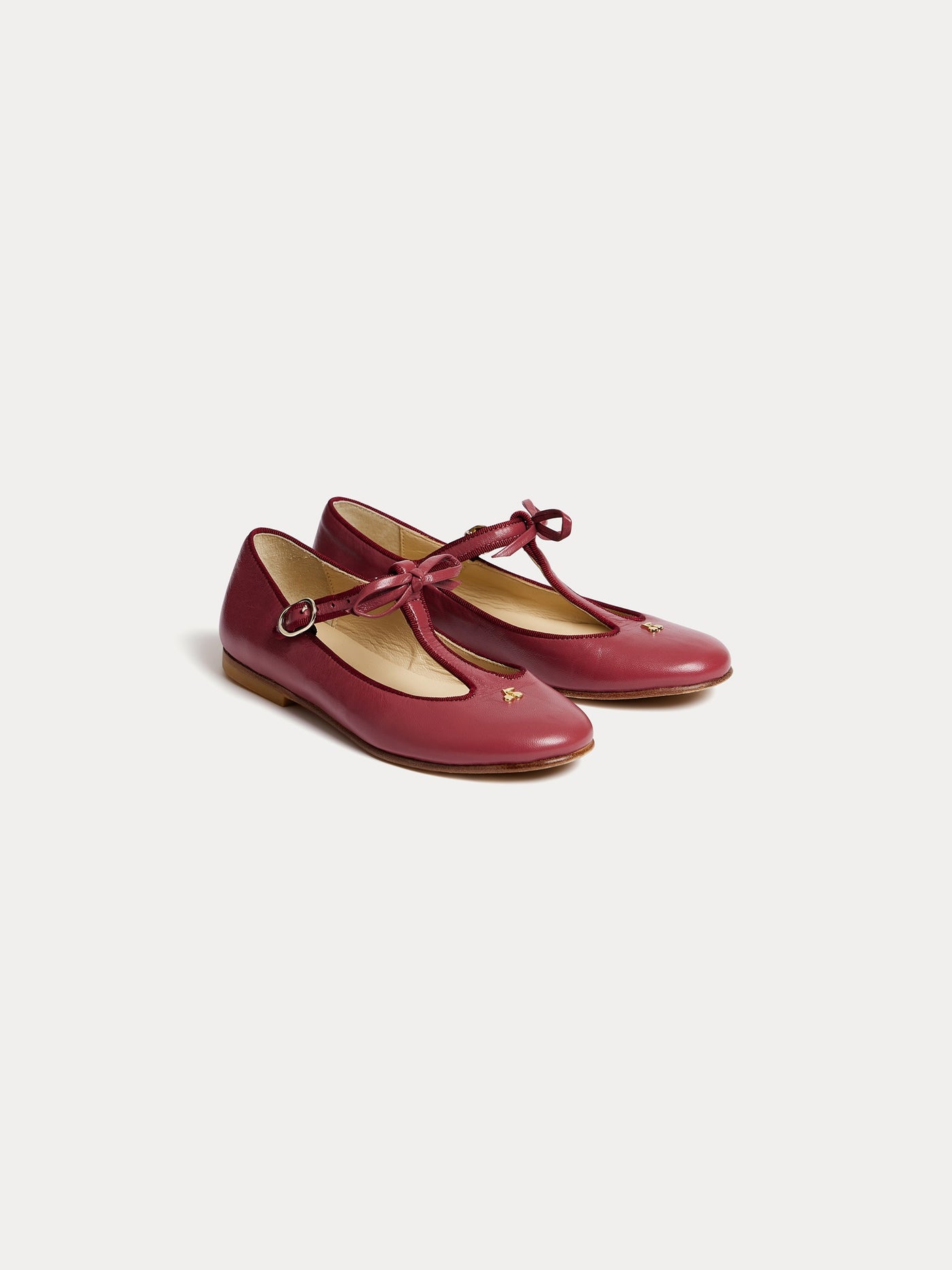 Joyce saloms in burgundy and cherry gold leather Bonpoint Joyce saloms in burgundy and cherry gold leather Bonpoint