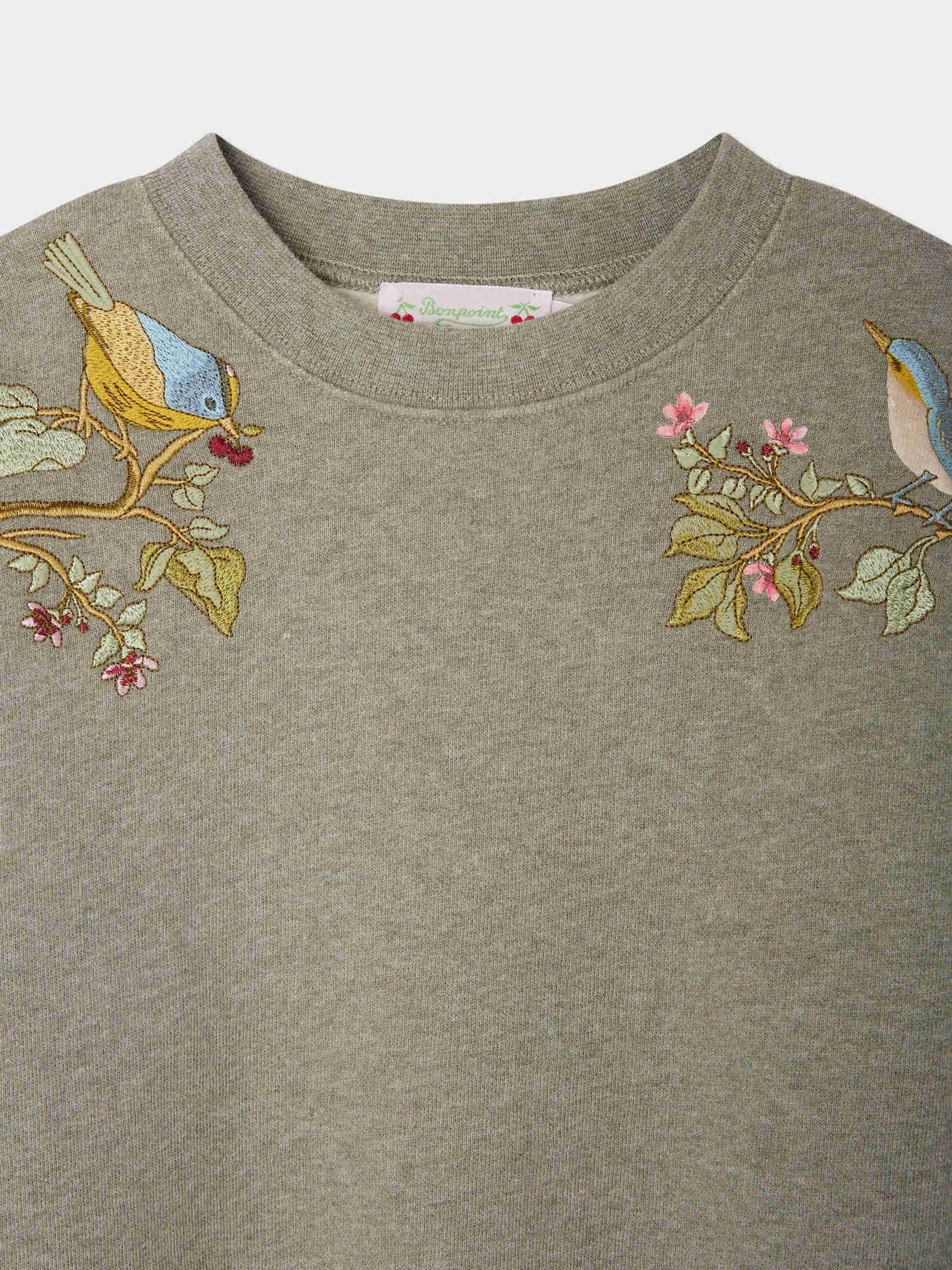 Tayla sweatshirt with bird embroidery in organic cotton