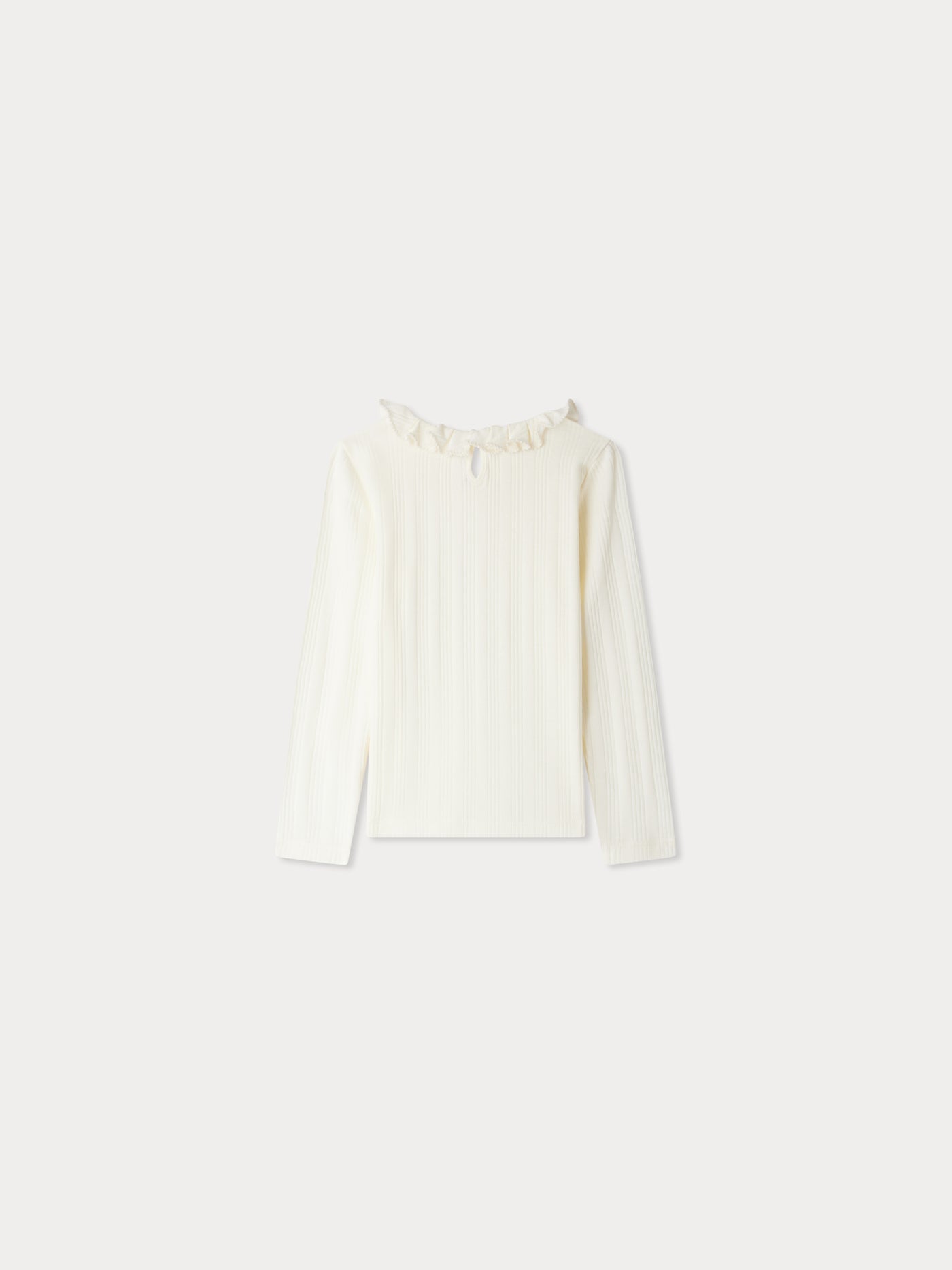 Bess organic cotton pleated collar T-shirt