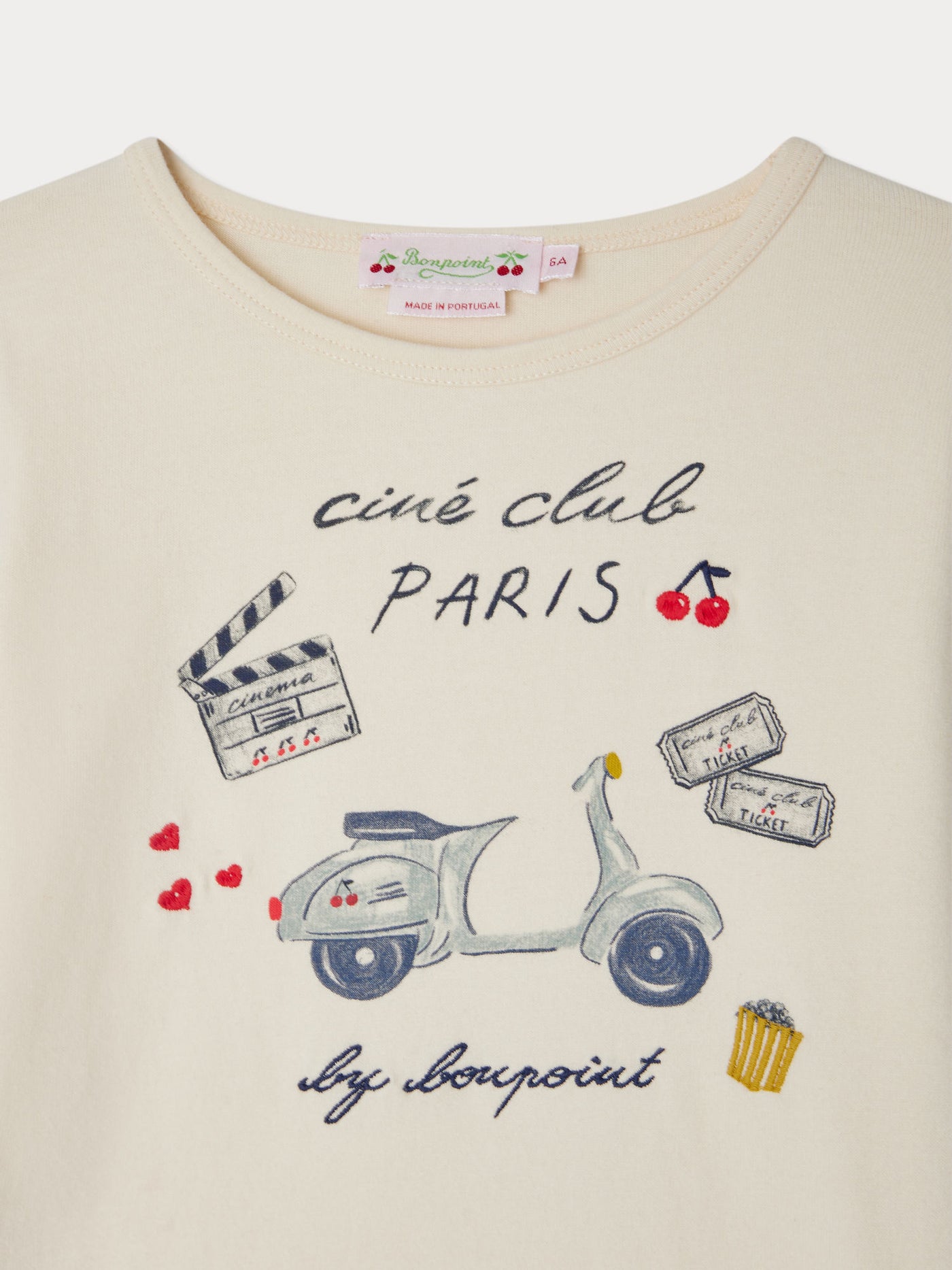 Tidjiane printed and embroidered Ciné Club Paris organic cotton T-shirt