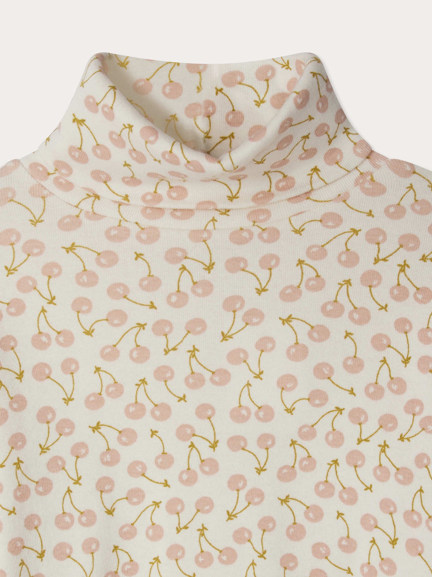 Tahiti organic cotton cherry print turtleneck t-shirt