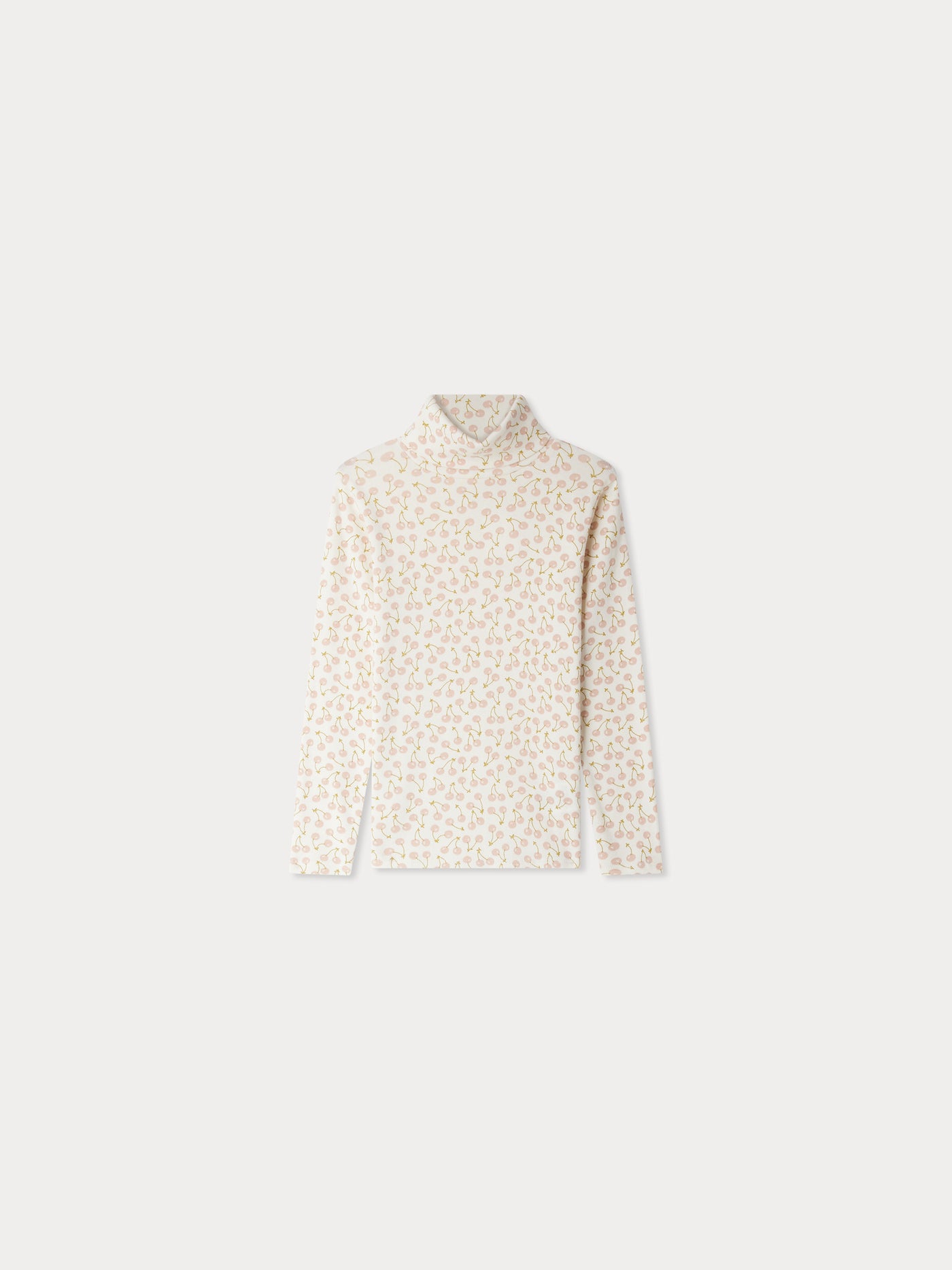 Tahiti organic cotton cherry print turtleneck t-shirt
