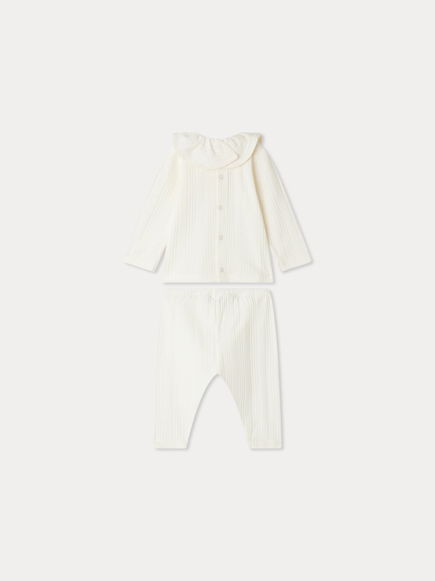 Jelsia set with ruffled collar in organic cotton