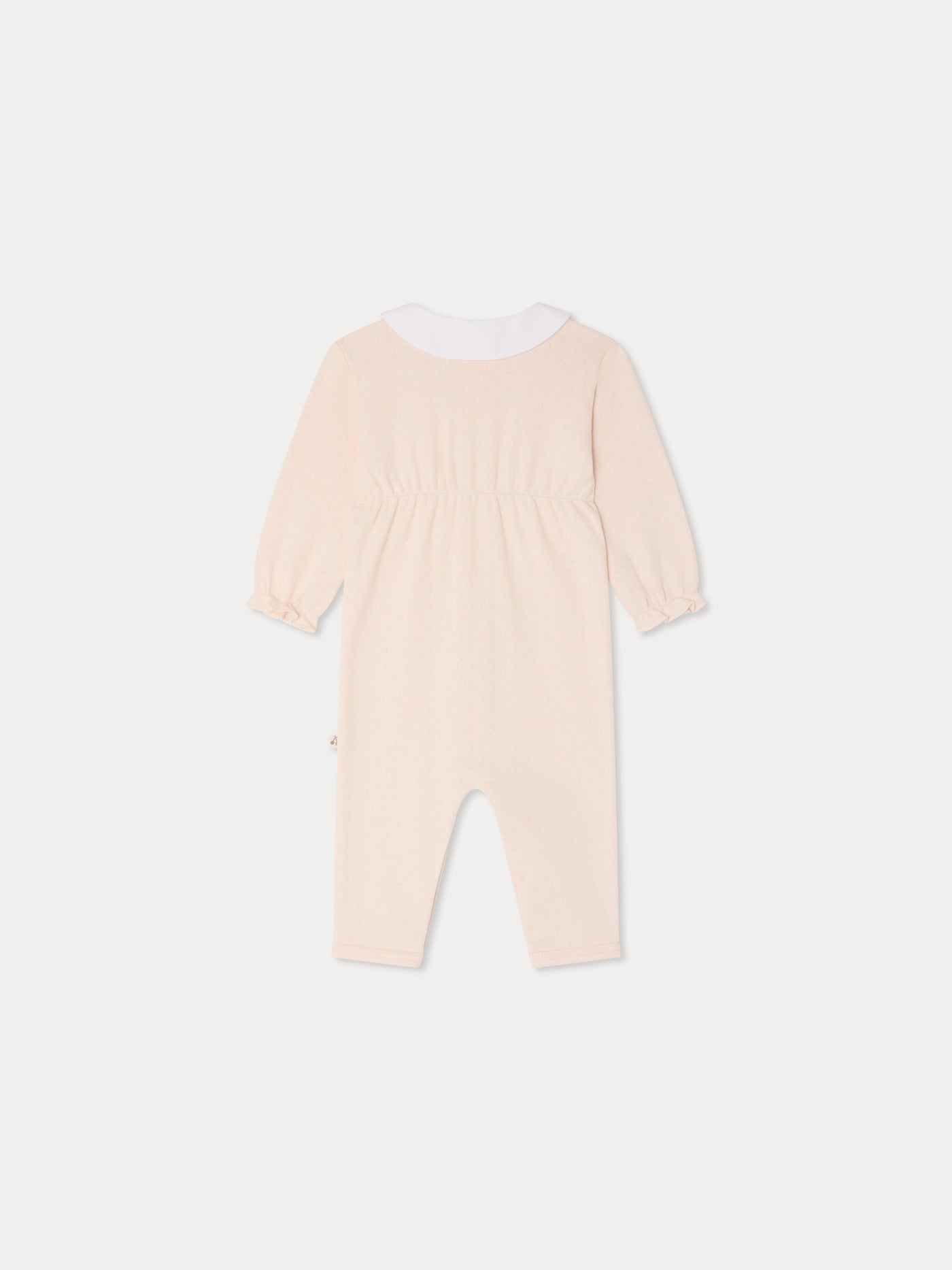 Cayla pointelle pajamas with floral embroidered collar in organic cotton