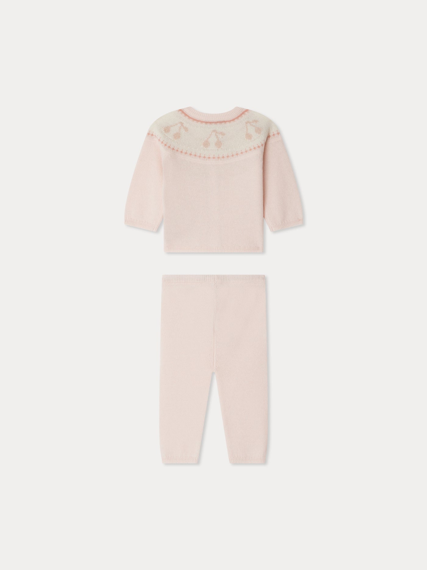 Jenny set with cherry jacquard pattern on the collar