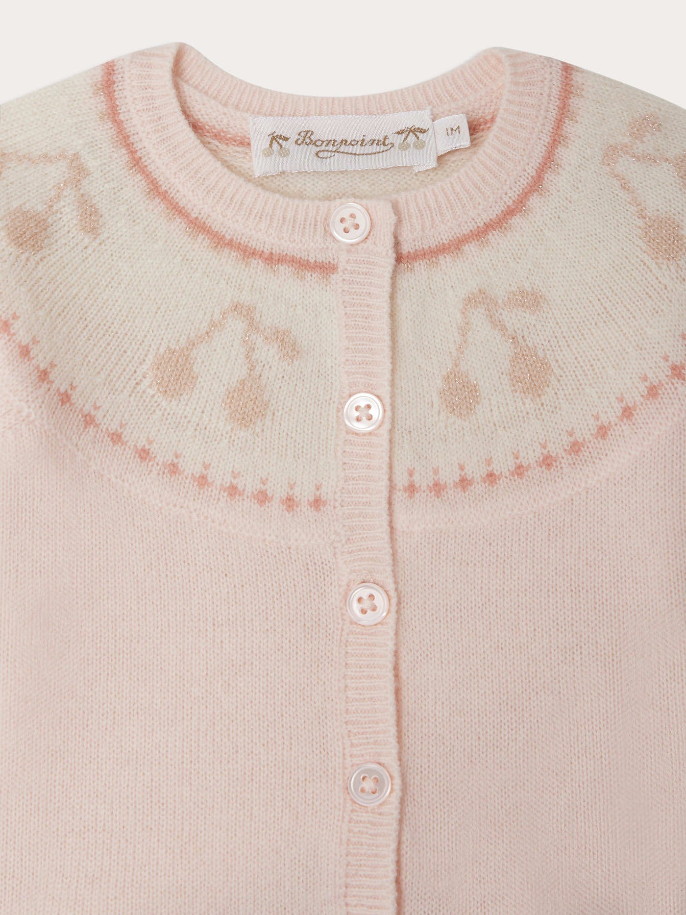 Jenny set with cherry jacquard pattern on the collar