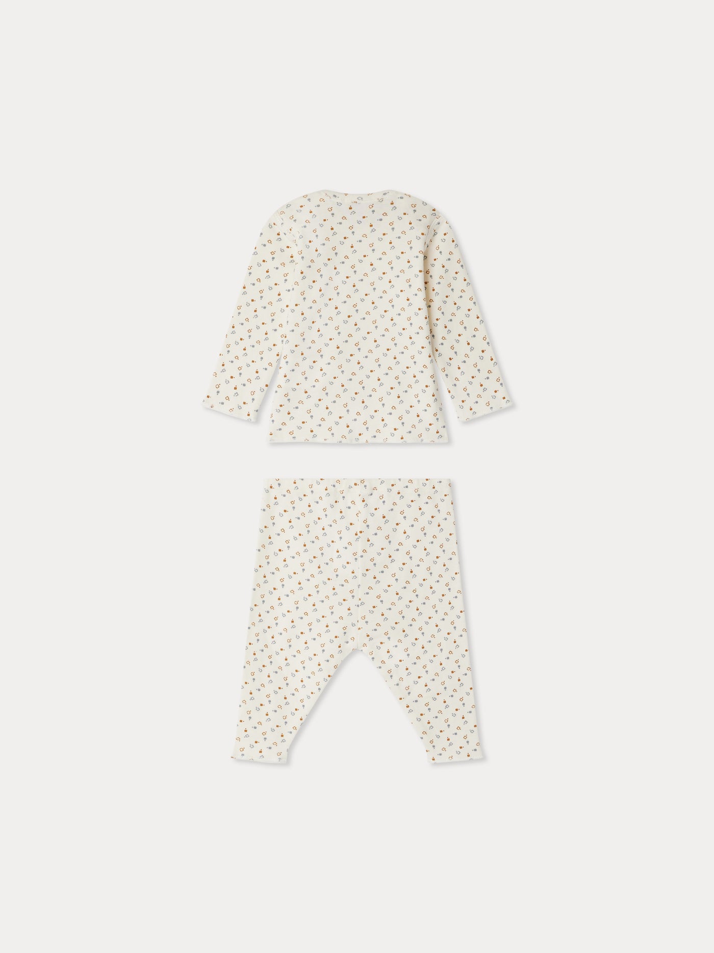 Timi American-neck set with geometric print in organic cotton