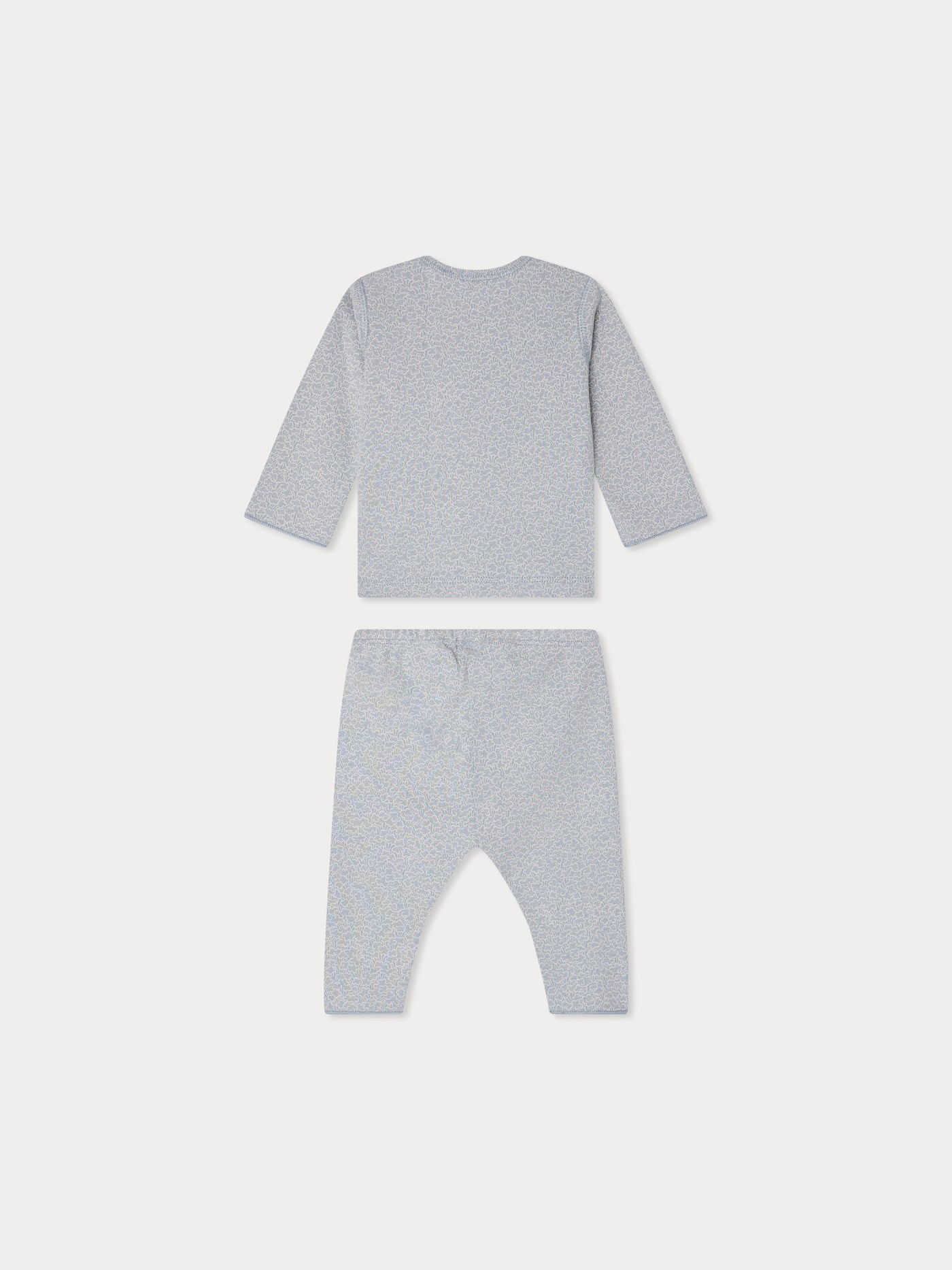 Timi American-neck set with cloud print in organic cotton