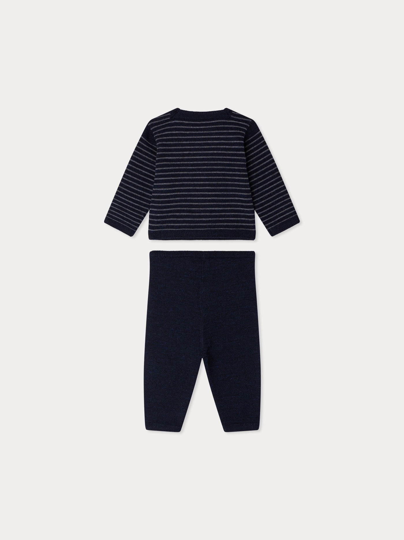 Joe striped set with square collar in wool