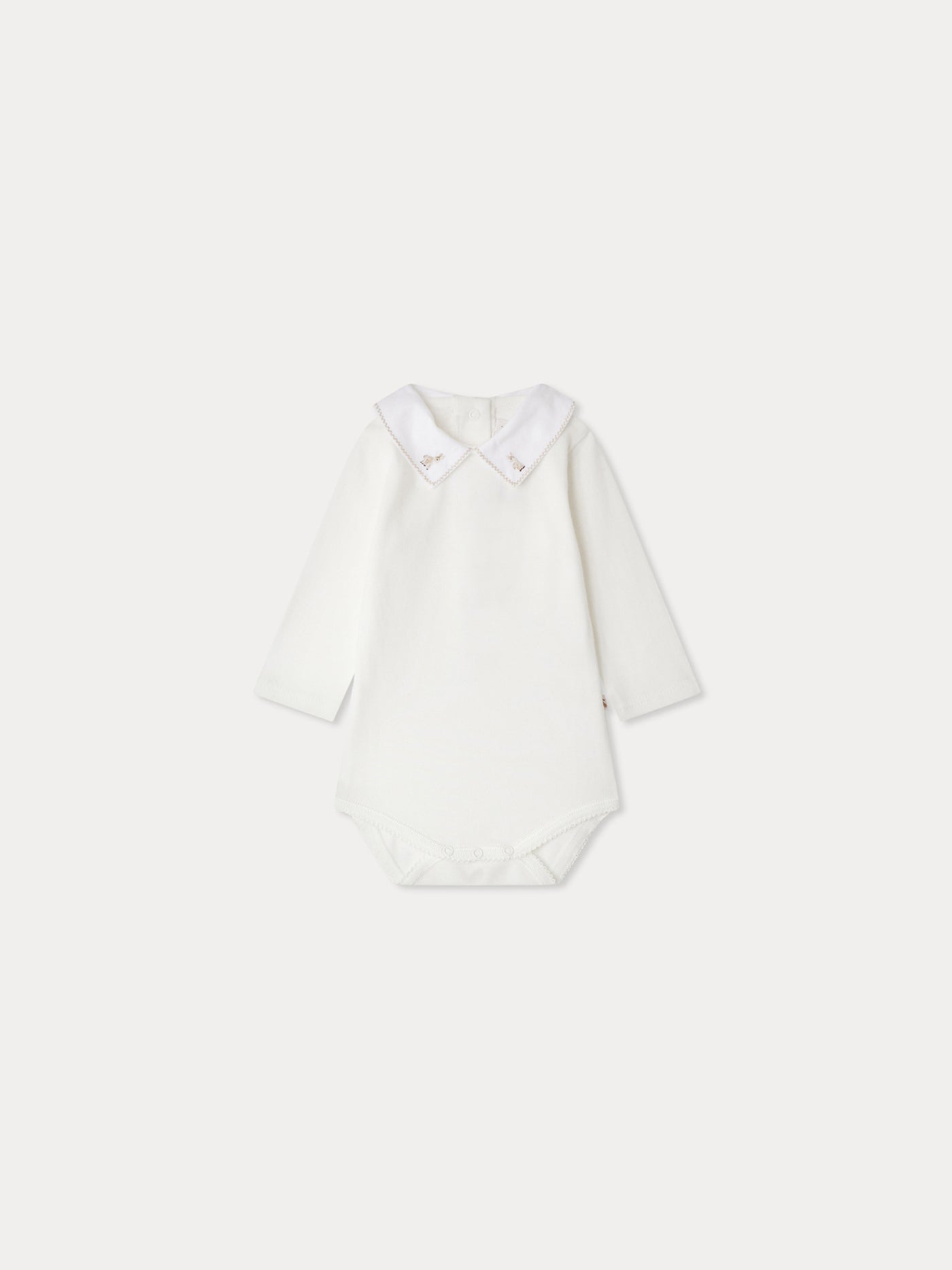 September bodysuit with embroidered donkey collar in organic cotton