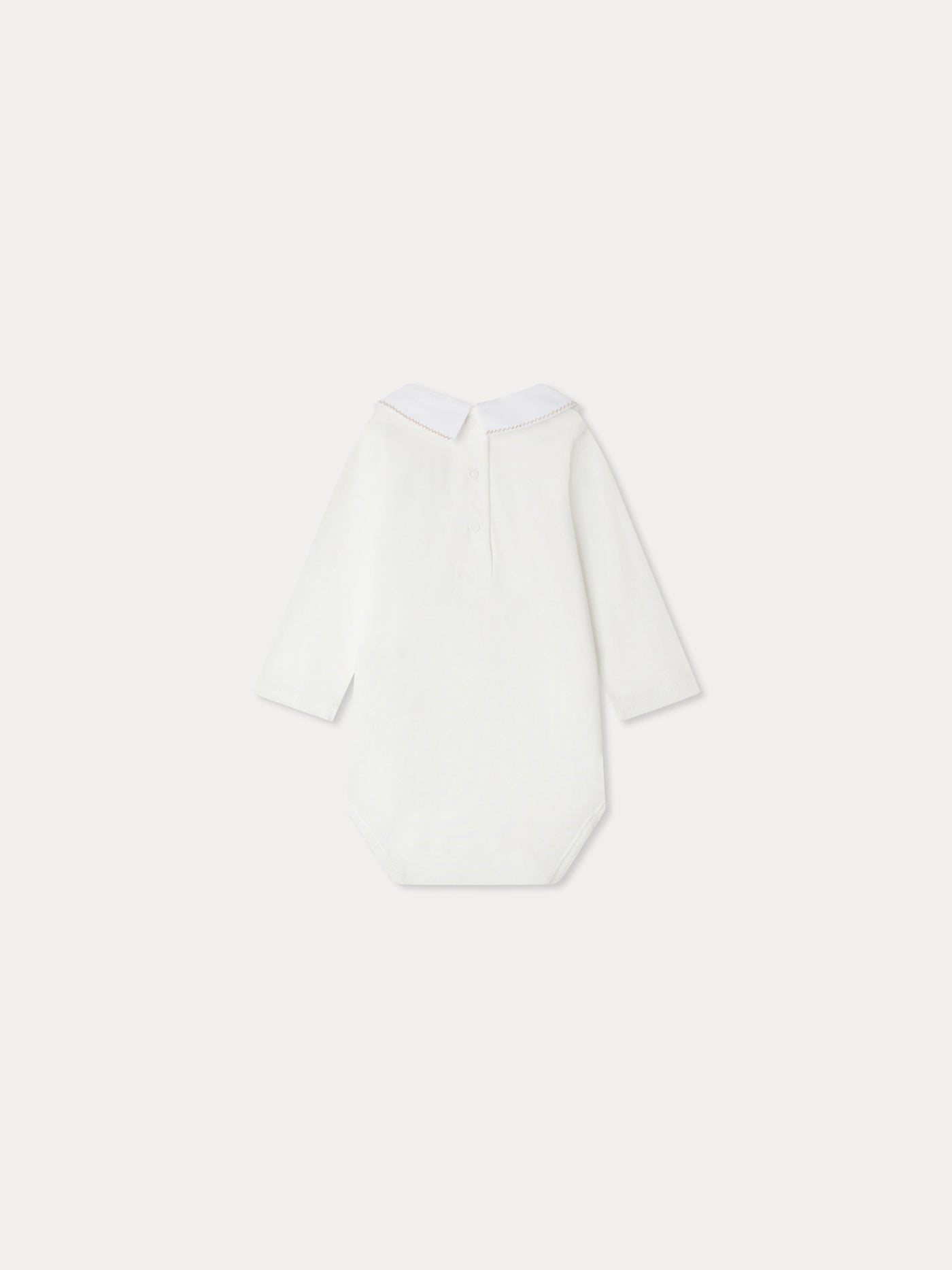 September bodysuit with embroidered donkey collar in organic cotton