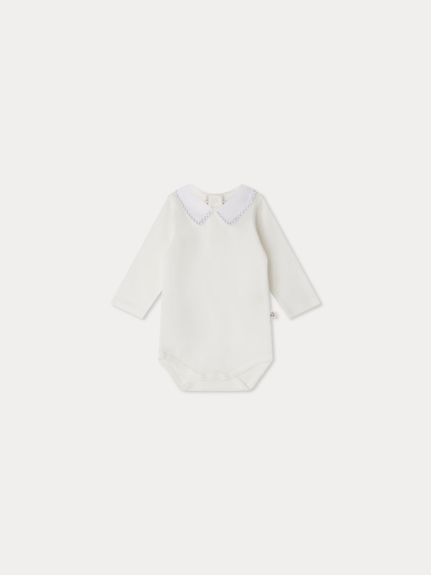 September bodysuit with embroidered collar in organic cotton