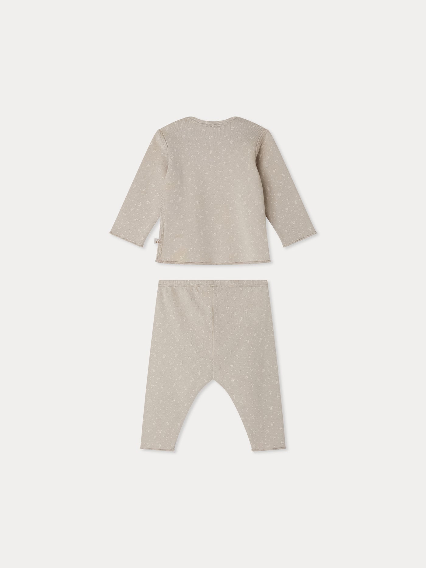 Timi grey American-neck set with winter print in organic cotton