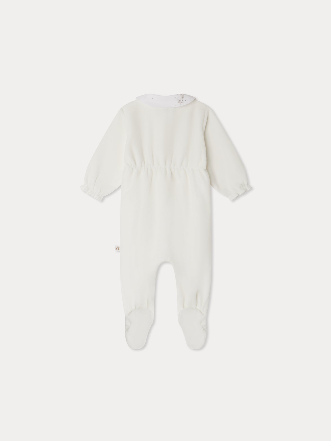 Tintina velvet pajamas with embroidered stars and moons in velvet collar