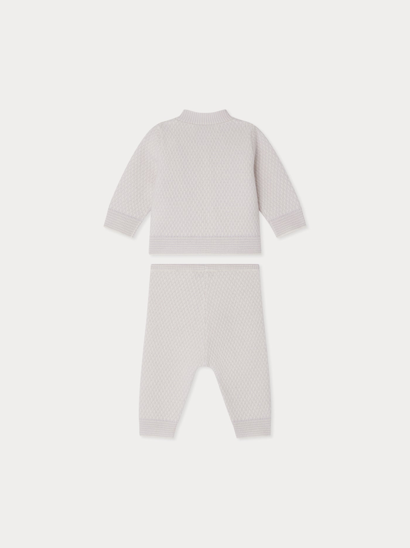 Jahiel V-neck set with fancy cashmere knit