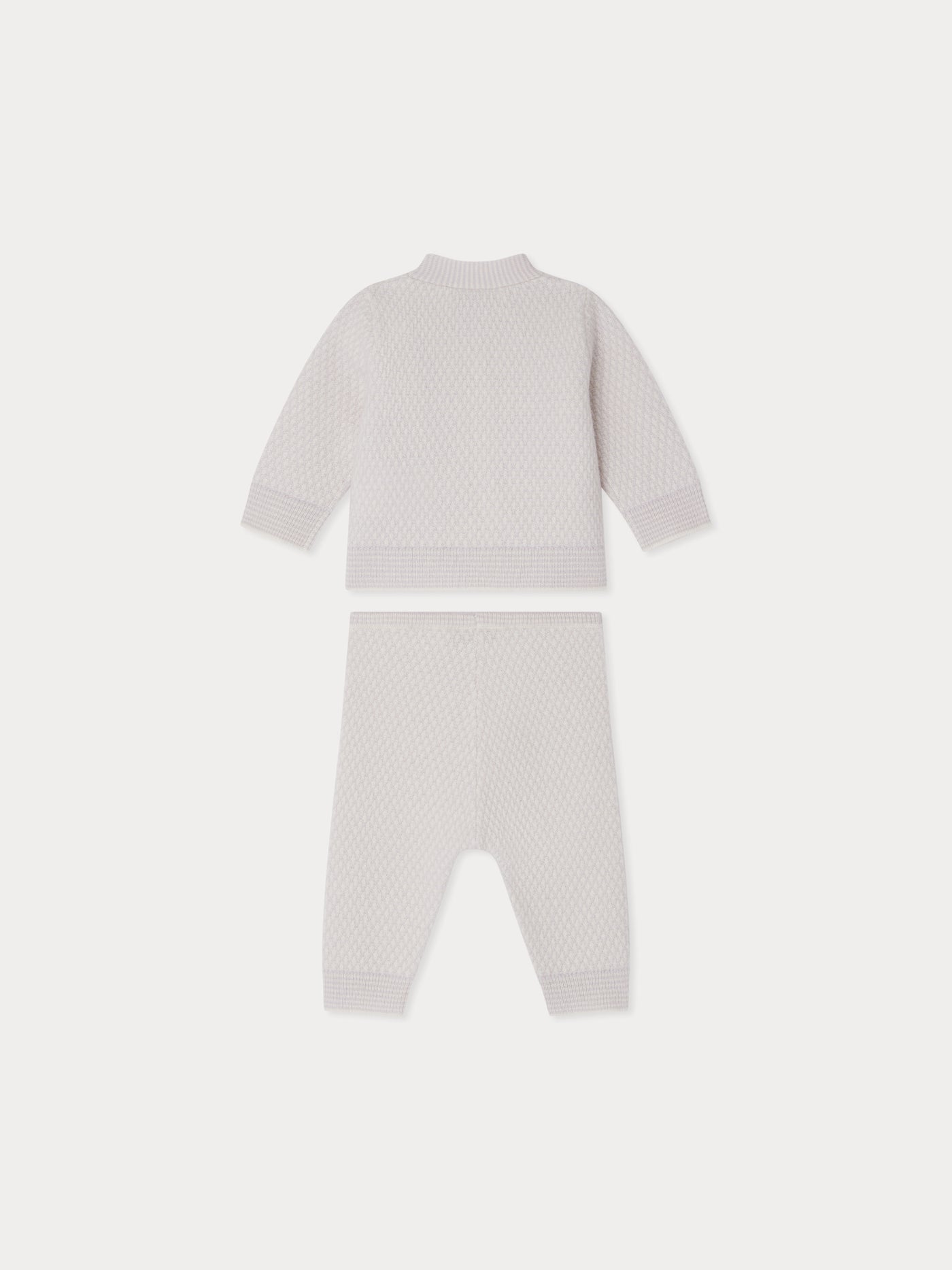 Jahiel V-neck set with diamond point detail in cashmere