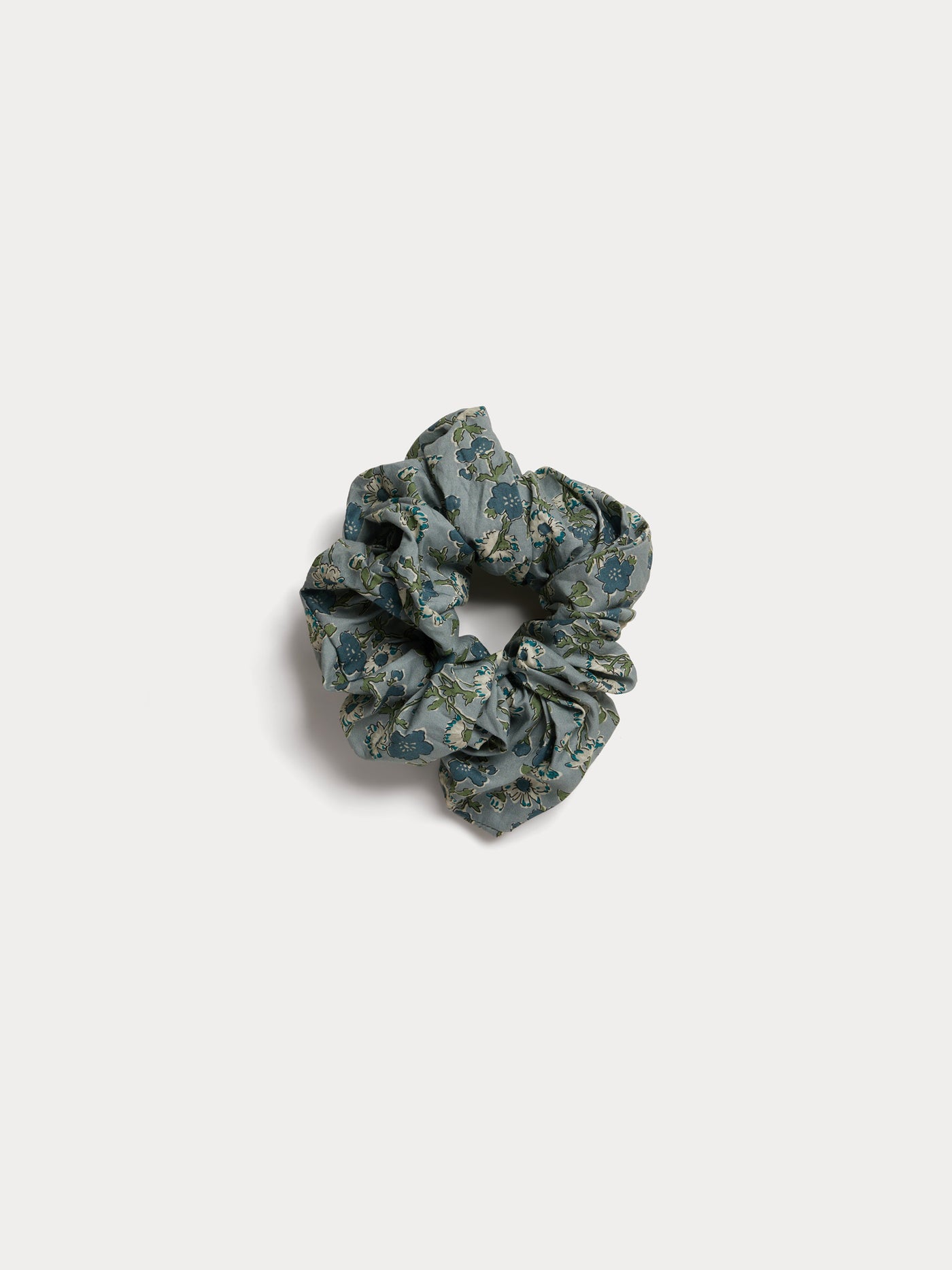 Journey scrunchie in blue Liberty fabric in organic cotton