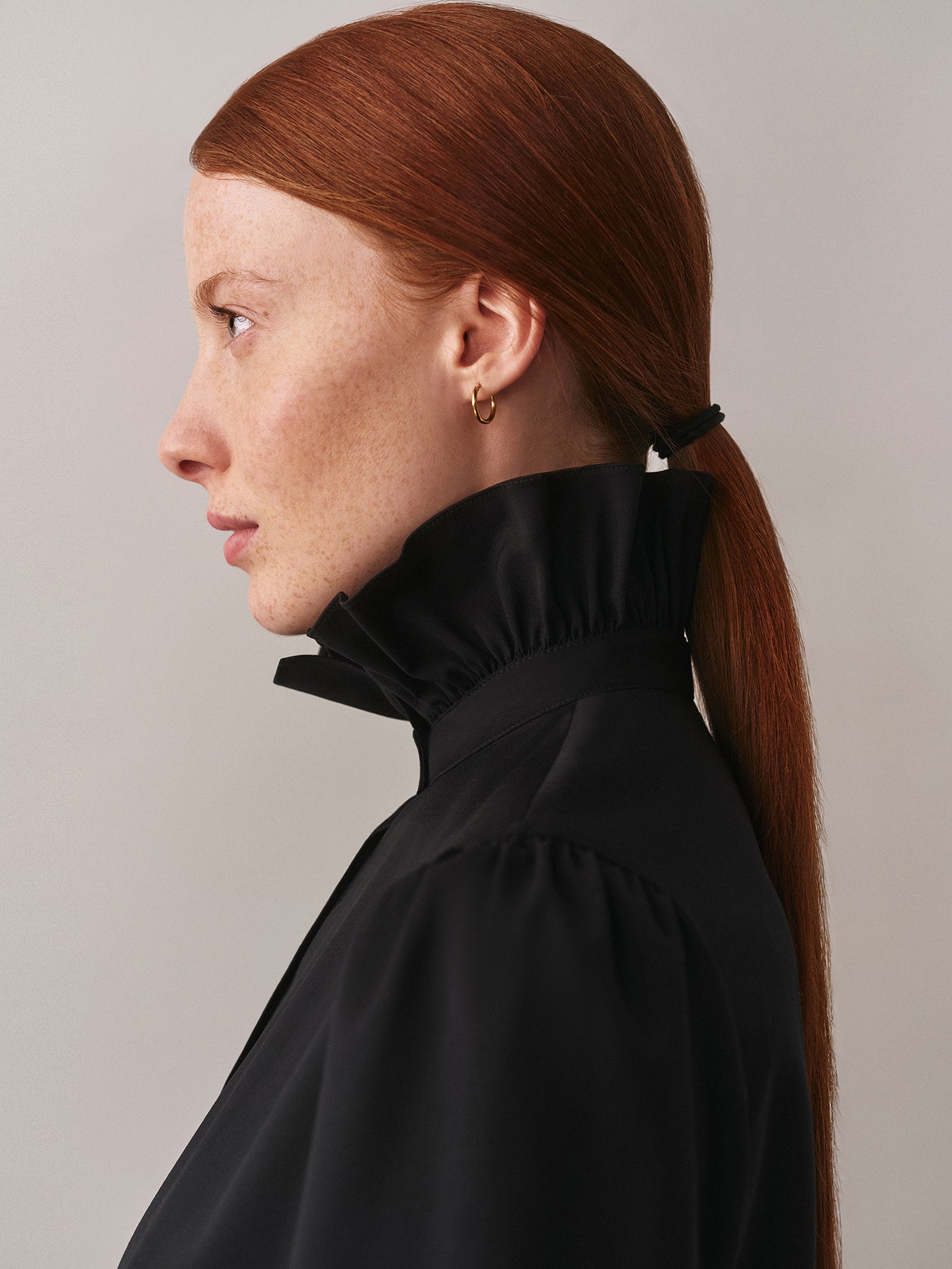 Joie dress with ruffled wool collar