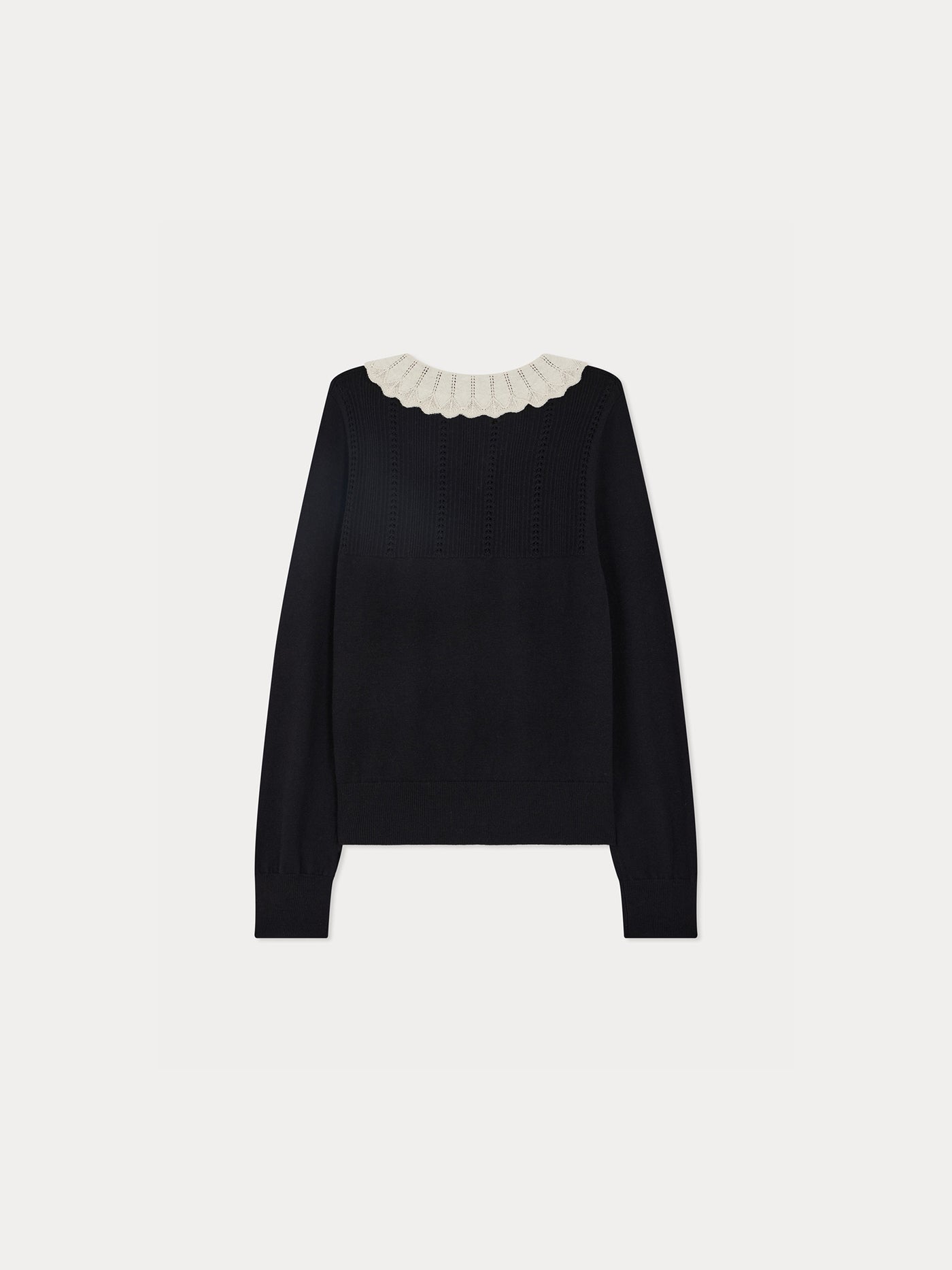 Jimina sweater with wool and silk collar