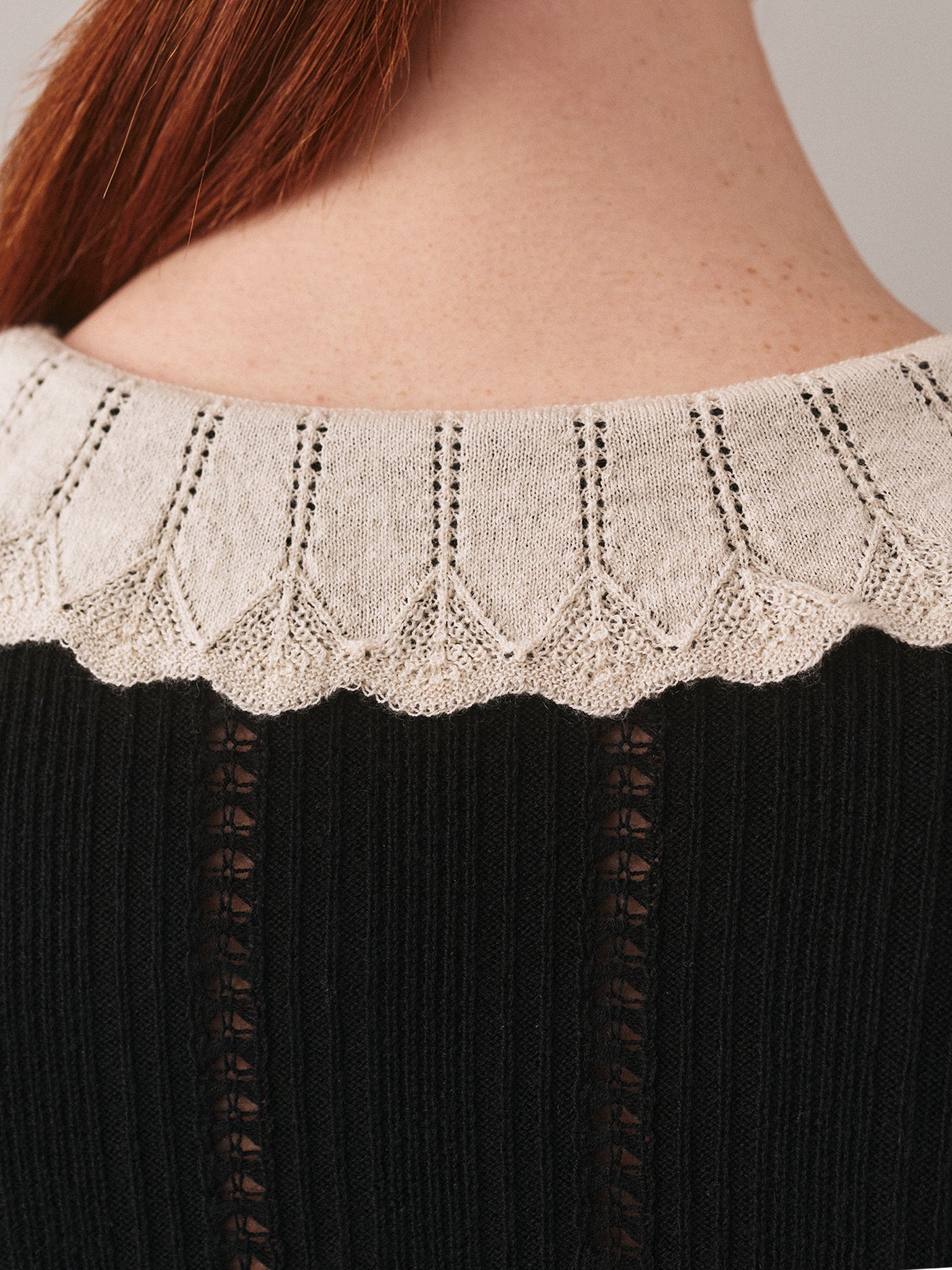 Jimina sweater with wool and silk collar