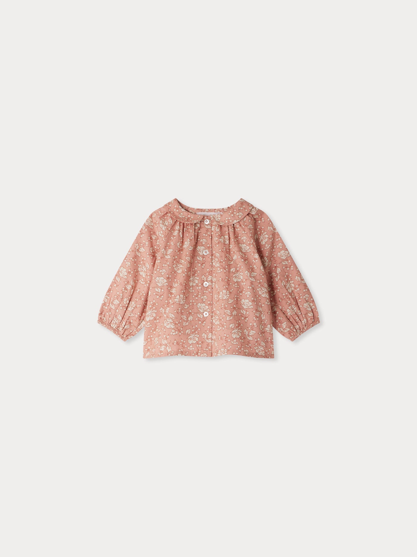 Pink Domino blouse with flower print