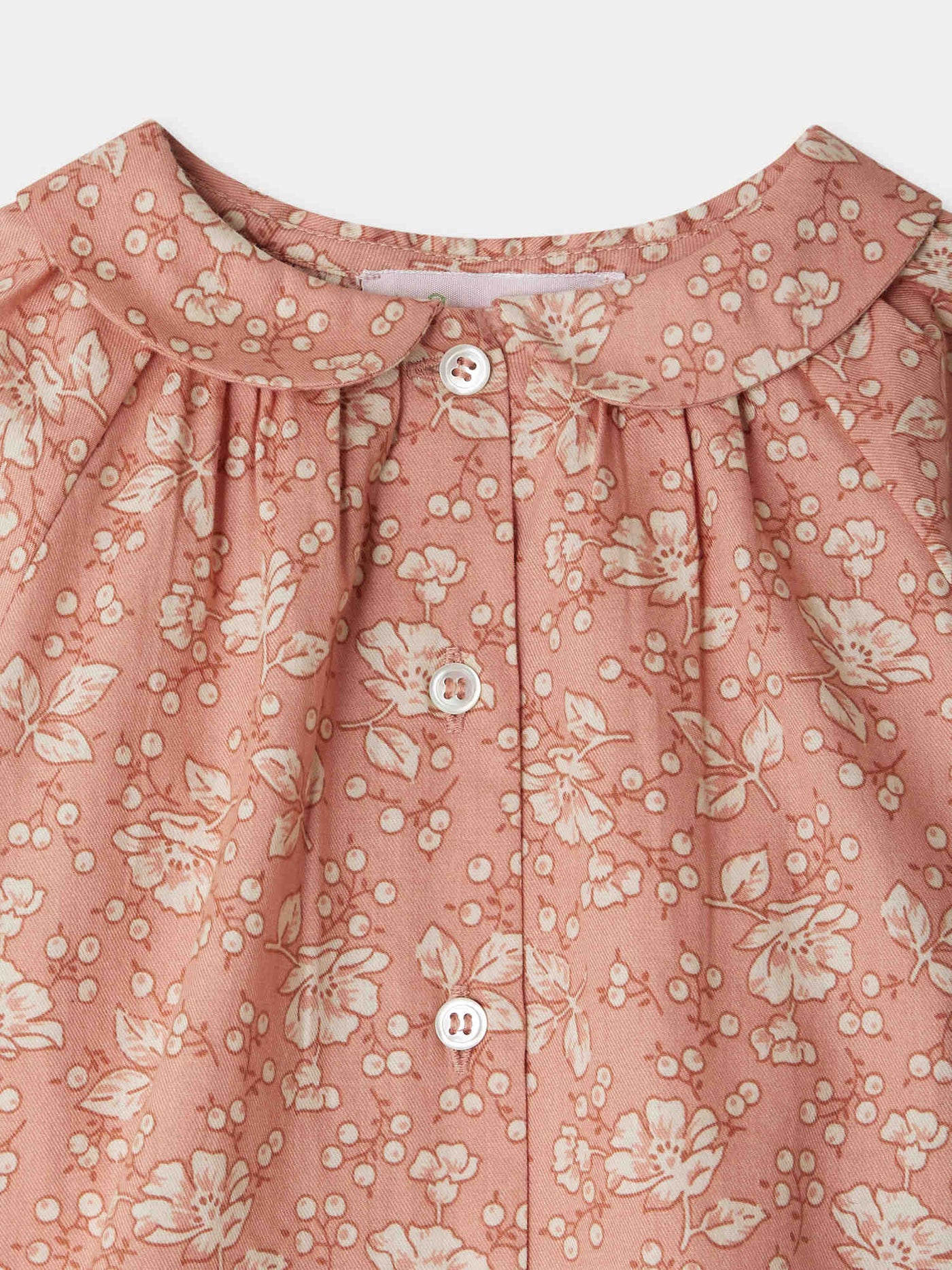 Pink Domino blouse with flower print