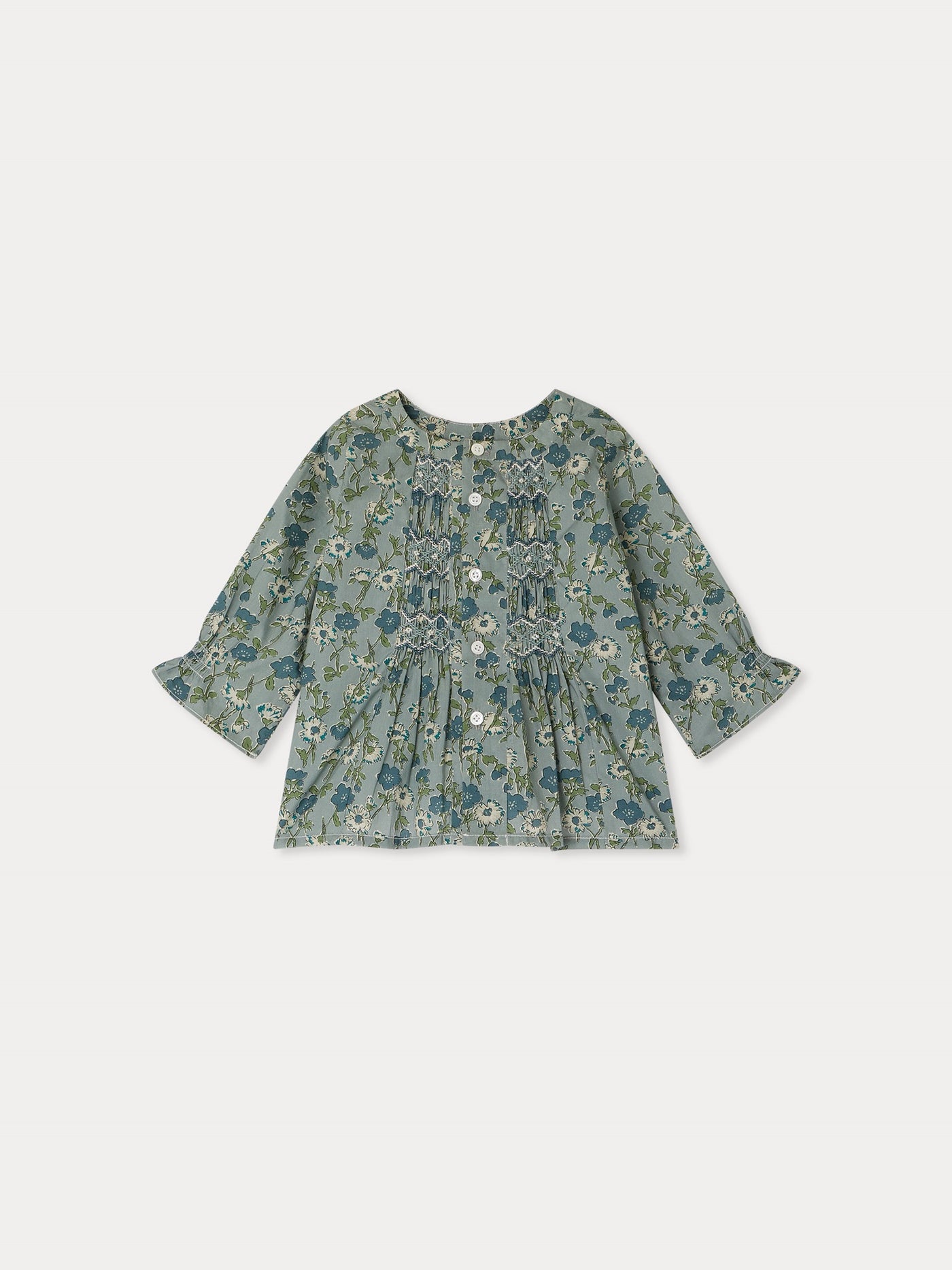 Blissi smocked blouse in Liberty fabric in organic cotton