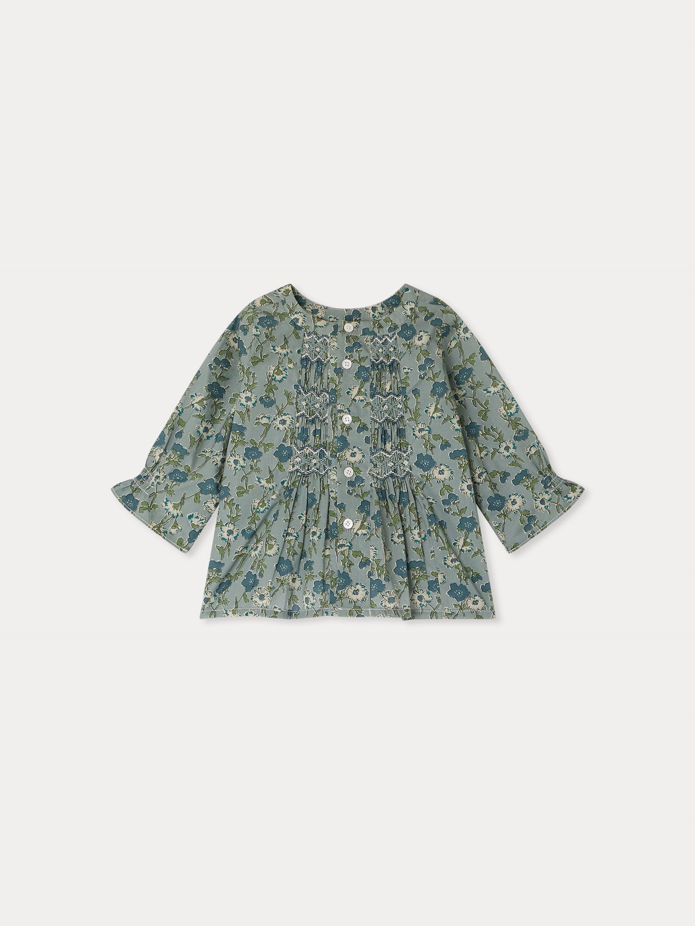 Blissi smocked blouse in Liberty fabric in organic cotton