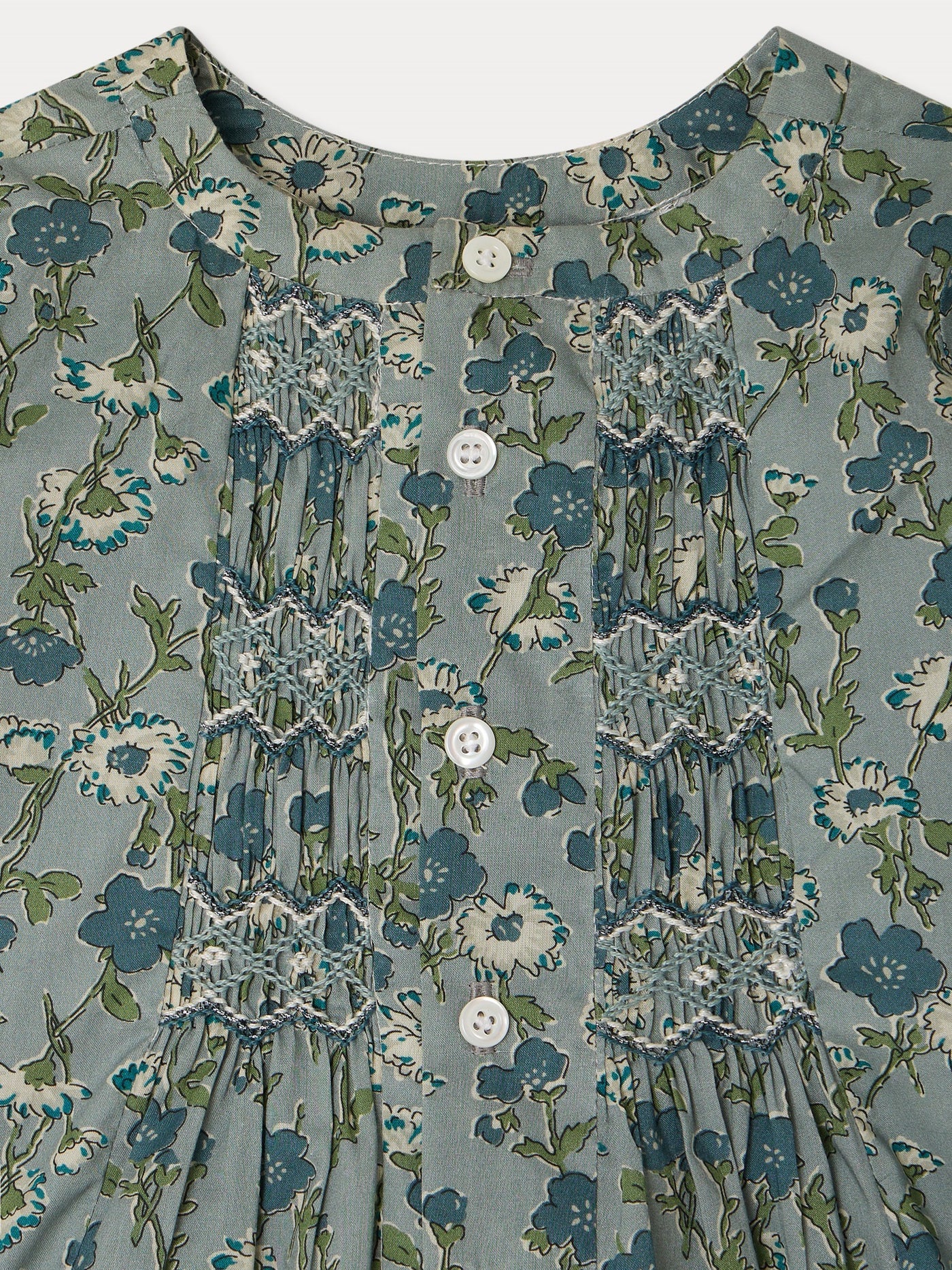 Blissi smocked blouse in Liberty fabric in organic cotton
