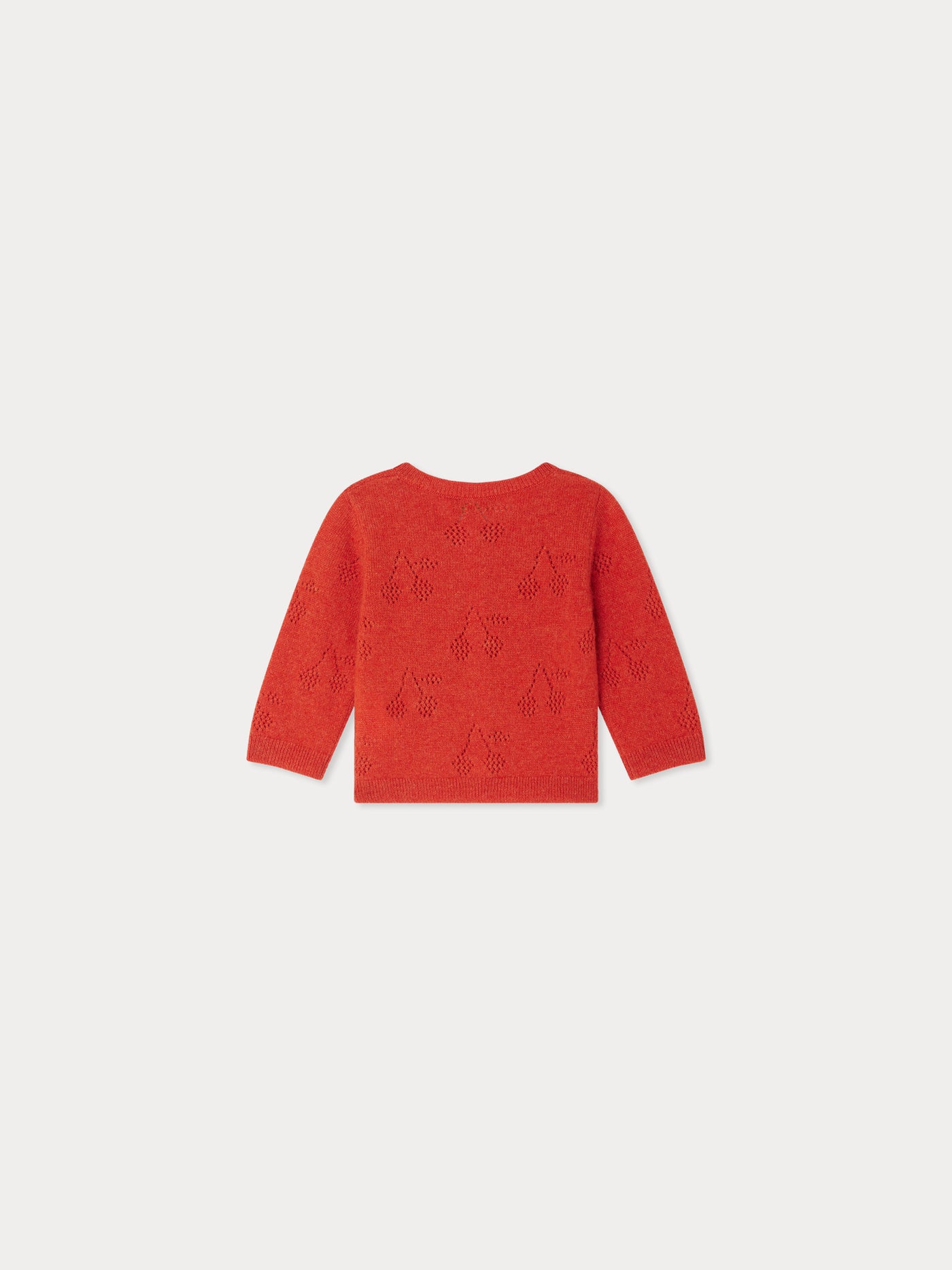 Tibile cherry pattern cashmere cardigan