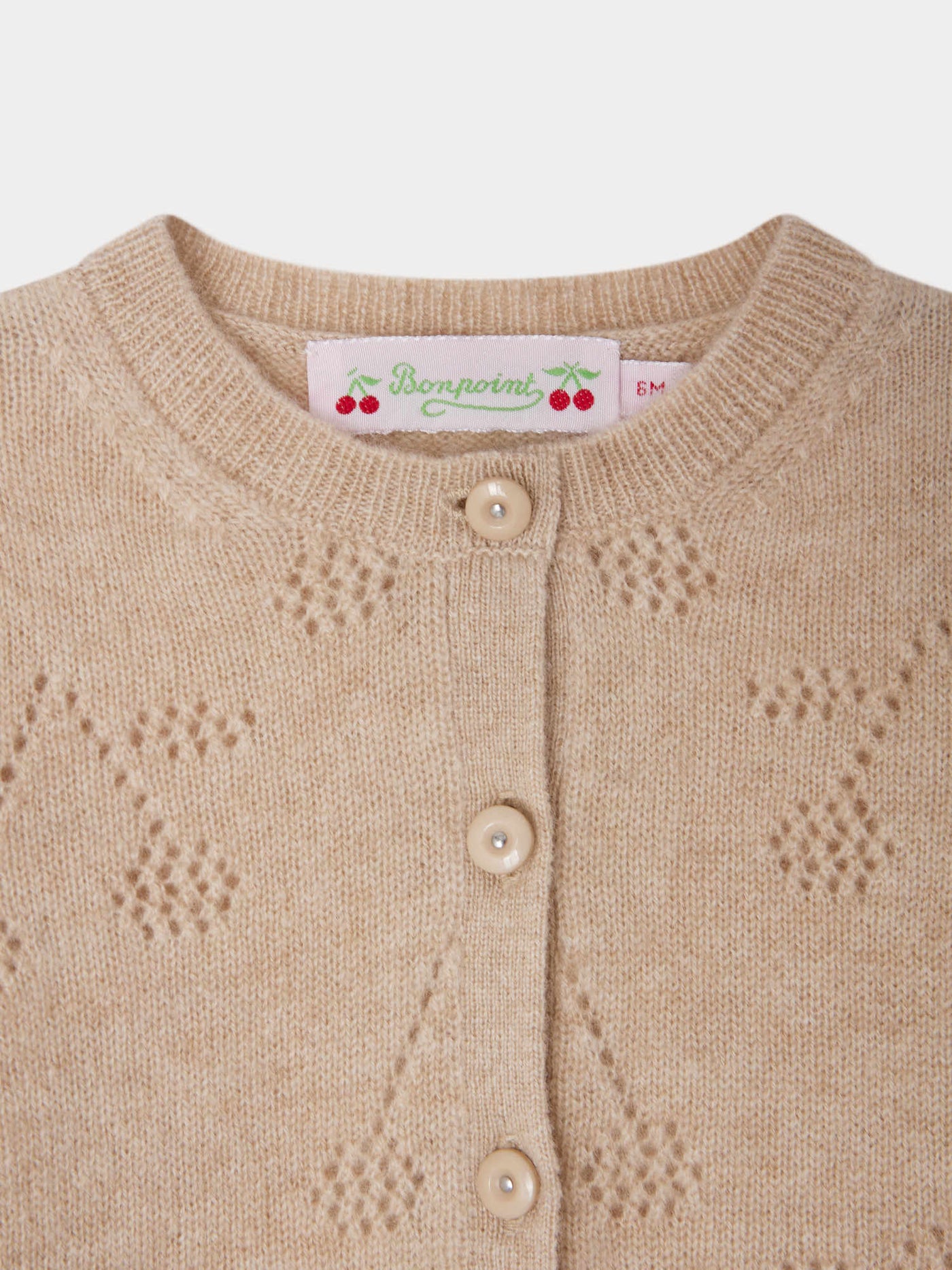 Tibile cherry pattern cashmere cardigan