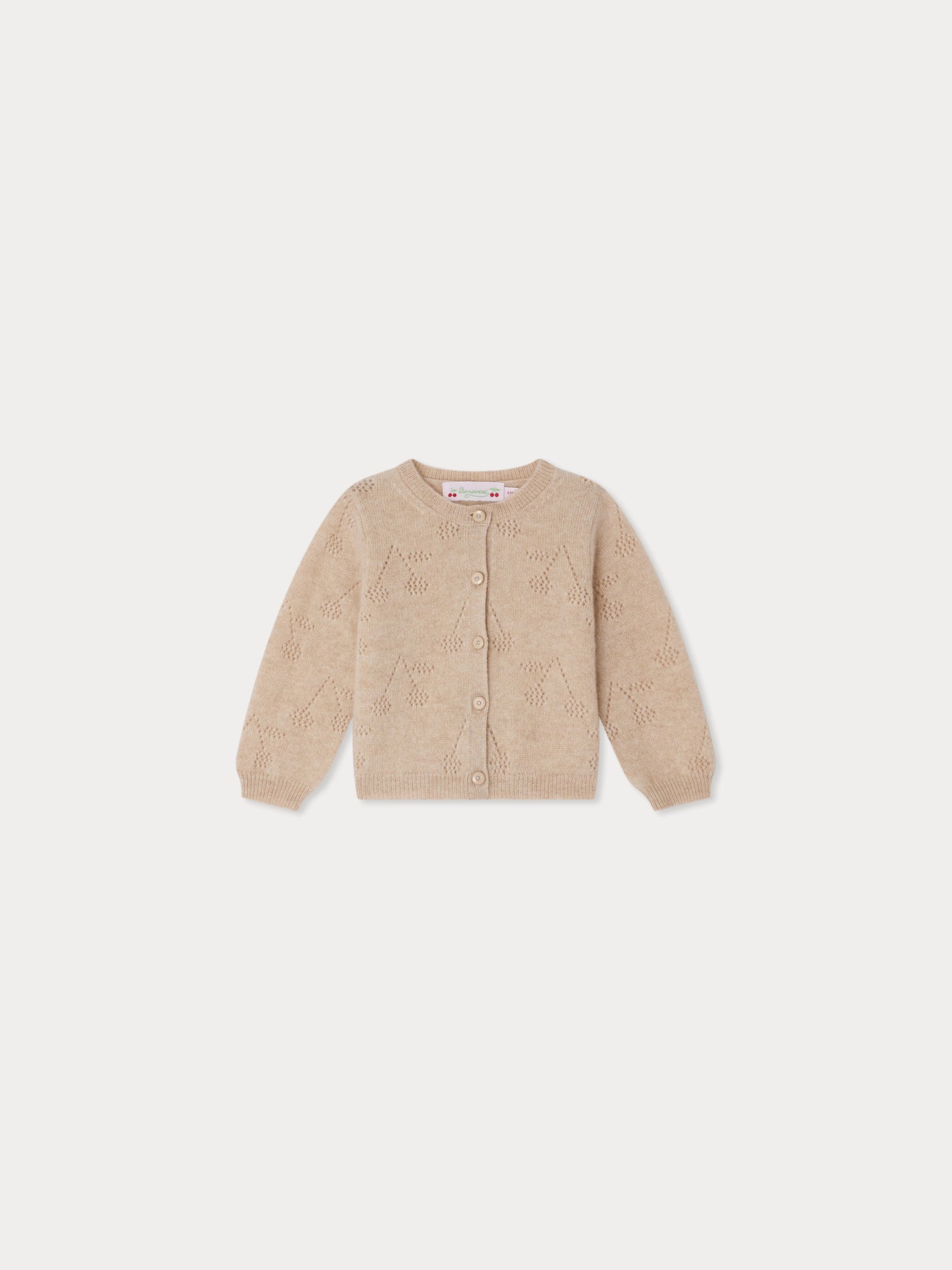 Tibile cherry pattern cashmere cardigan