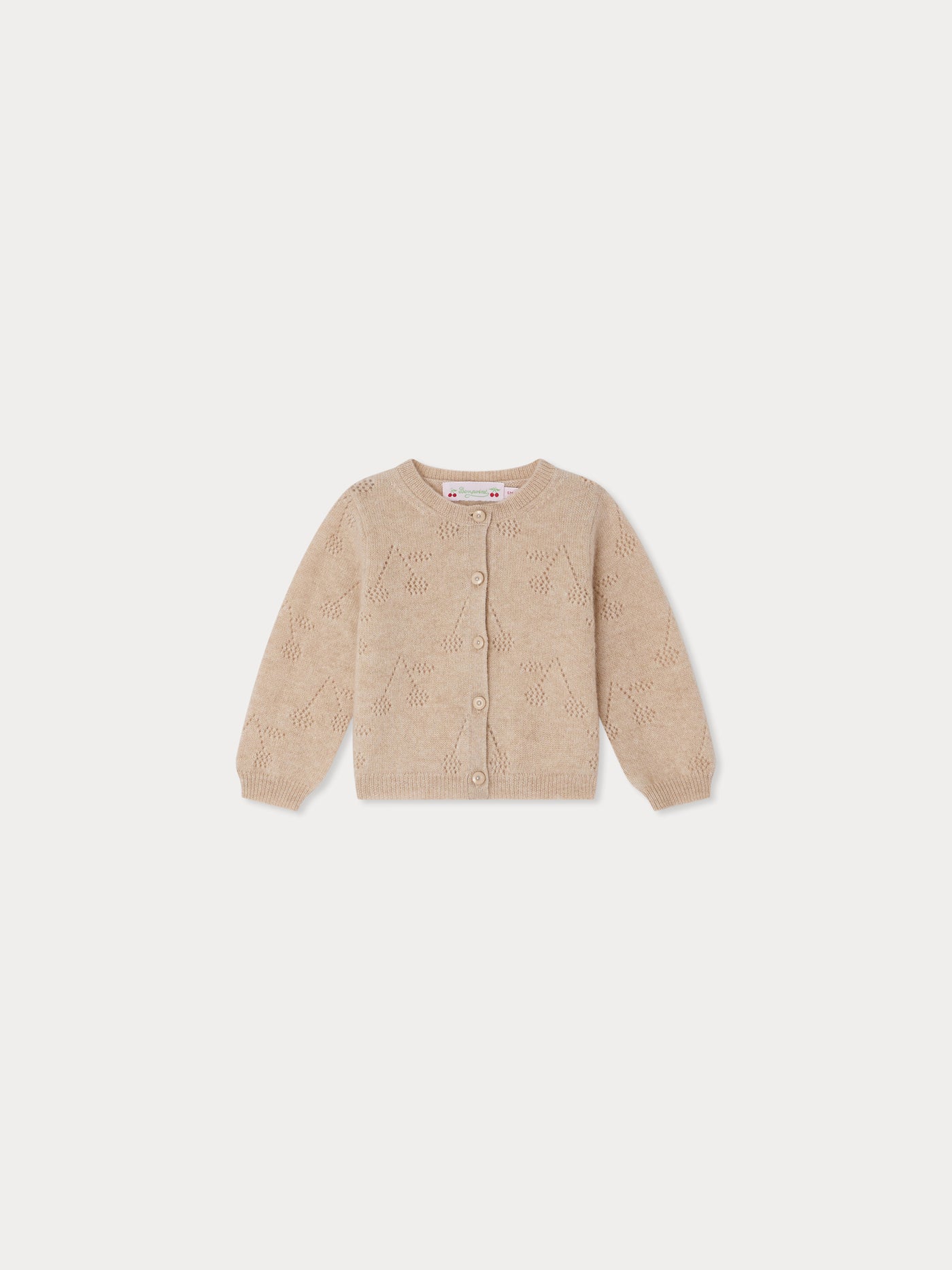 Tibile cherry pattern cashmere cardigan