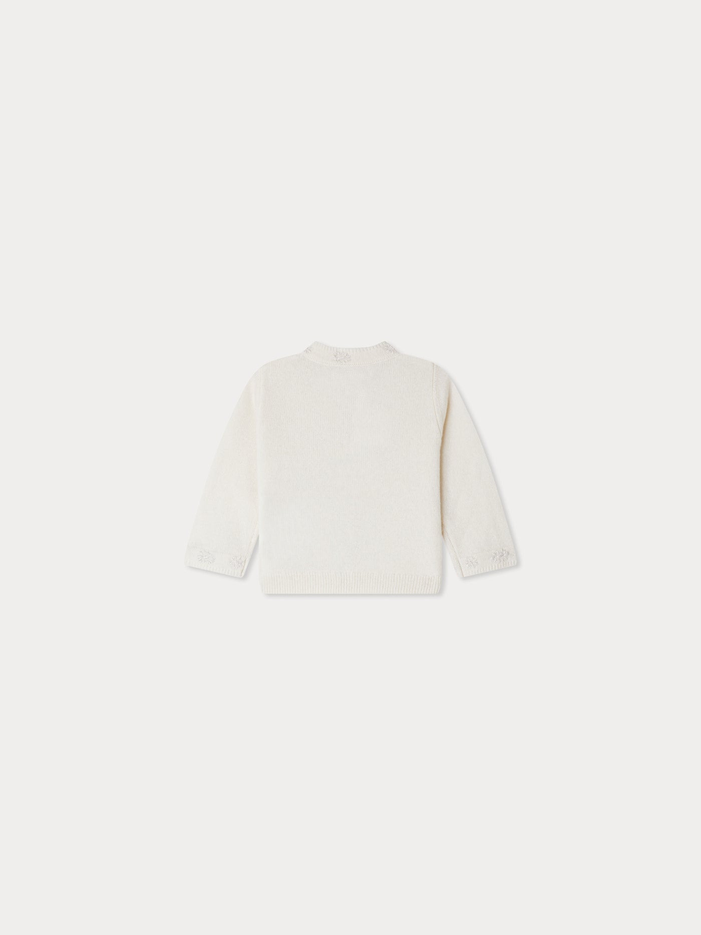 Teyana Hand Embroidered Cashmere Crew Neck Cardigan