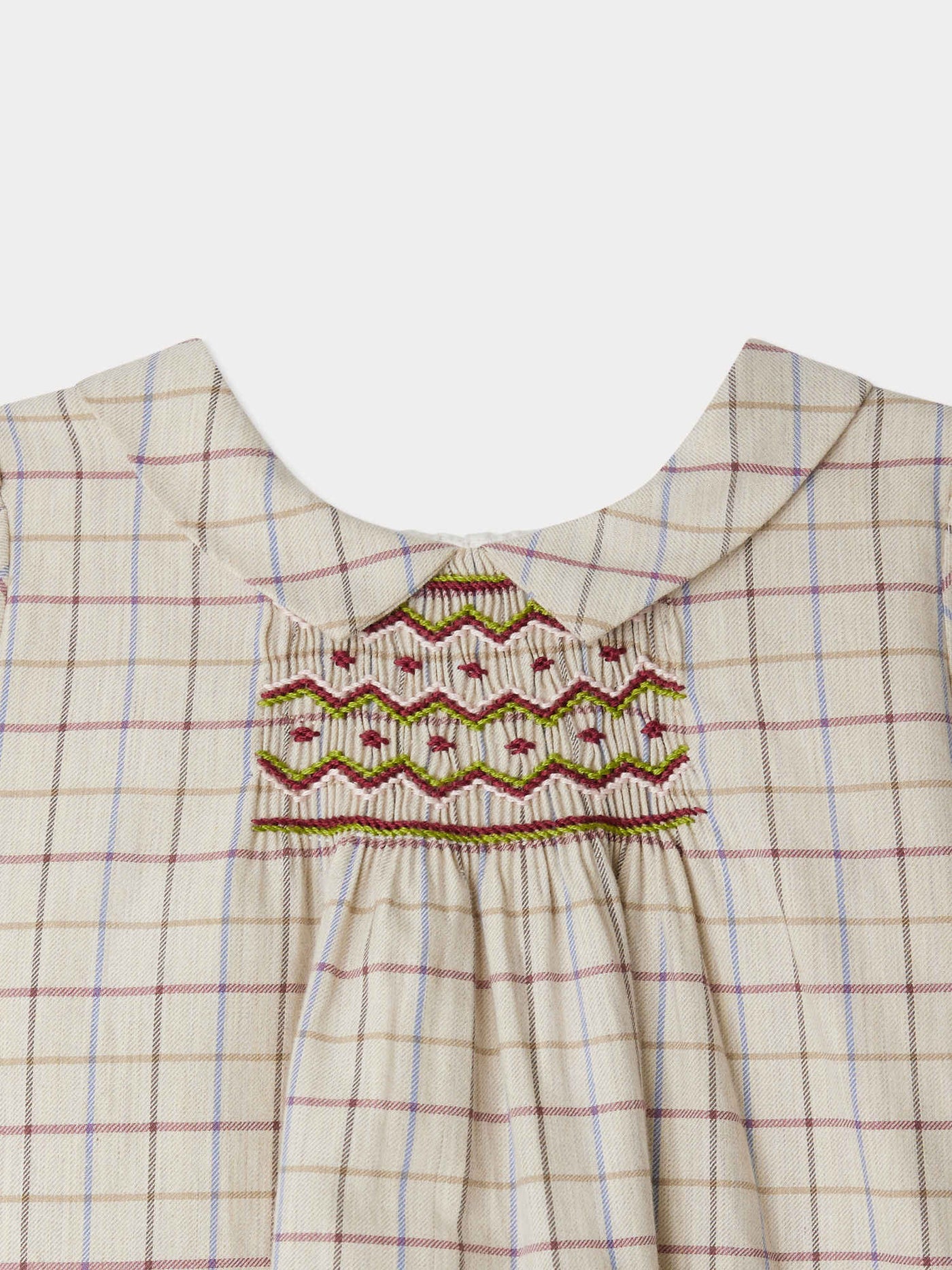 Juju smocked dress with checks