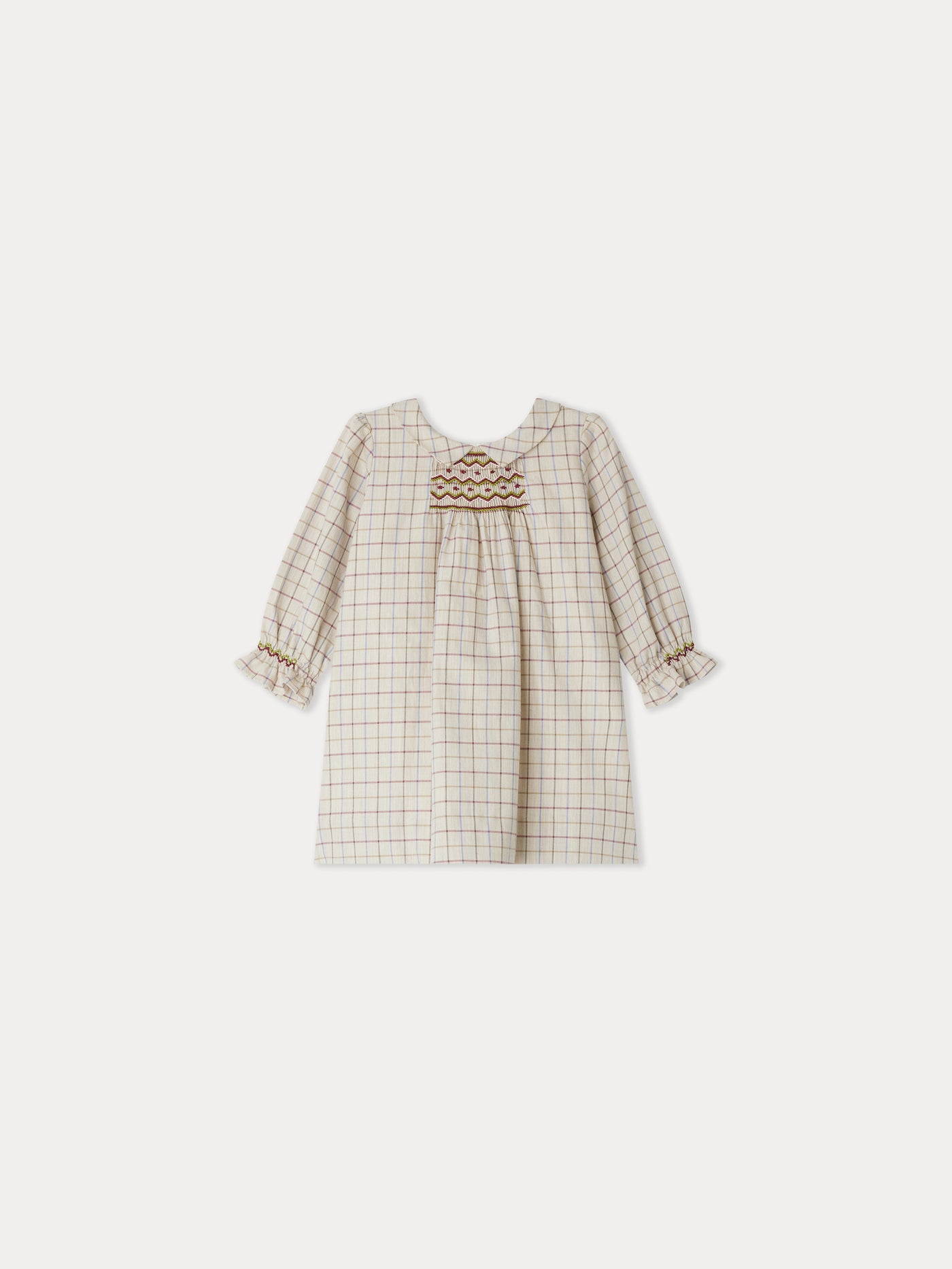 Juju smocked dress with checks