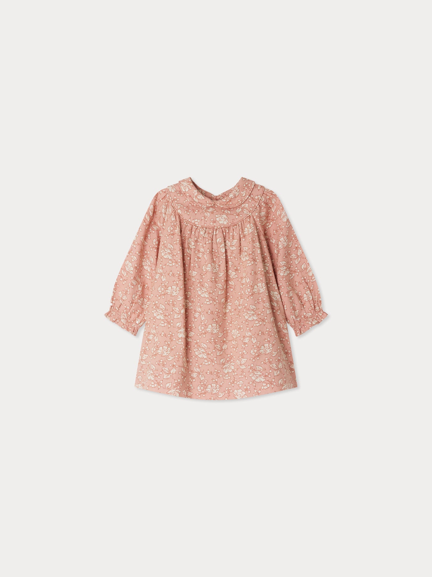 Jeni dress with pink flowers in organic cotton