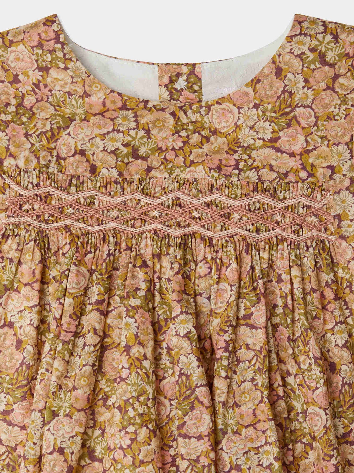 liberty smocked dress Emma Hollyhocks Pink 8Y All pieces sold SEPARATELY. Flicie smocked and embroidered dress