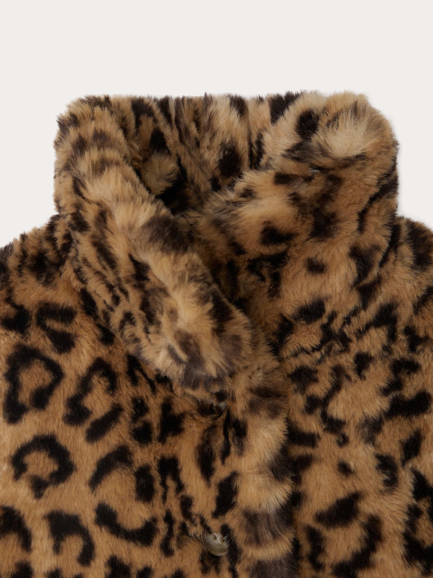 Softness coat in leopard print faux fur