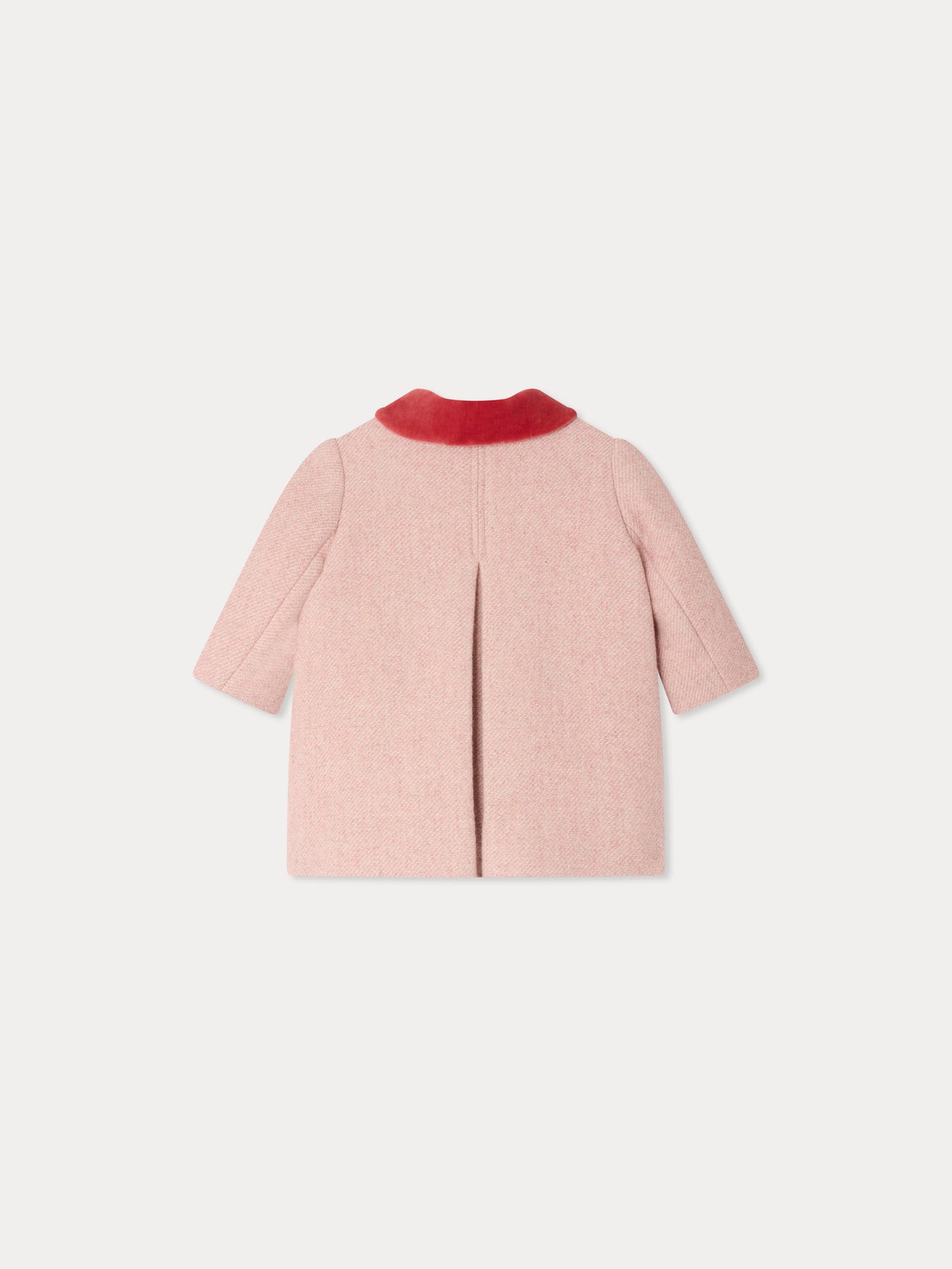 Moka wool coat with velvet collar