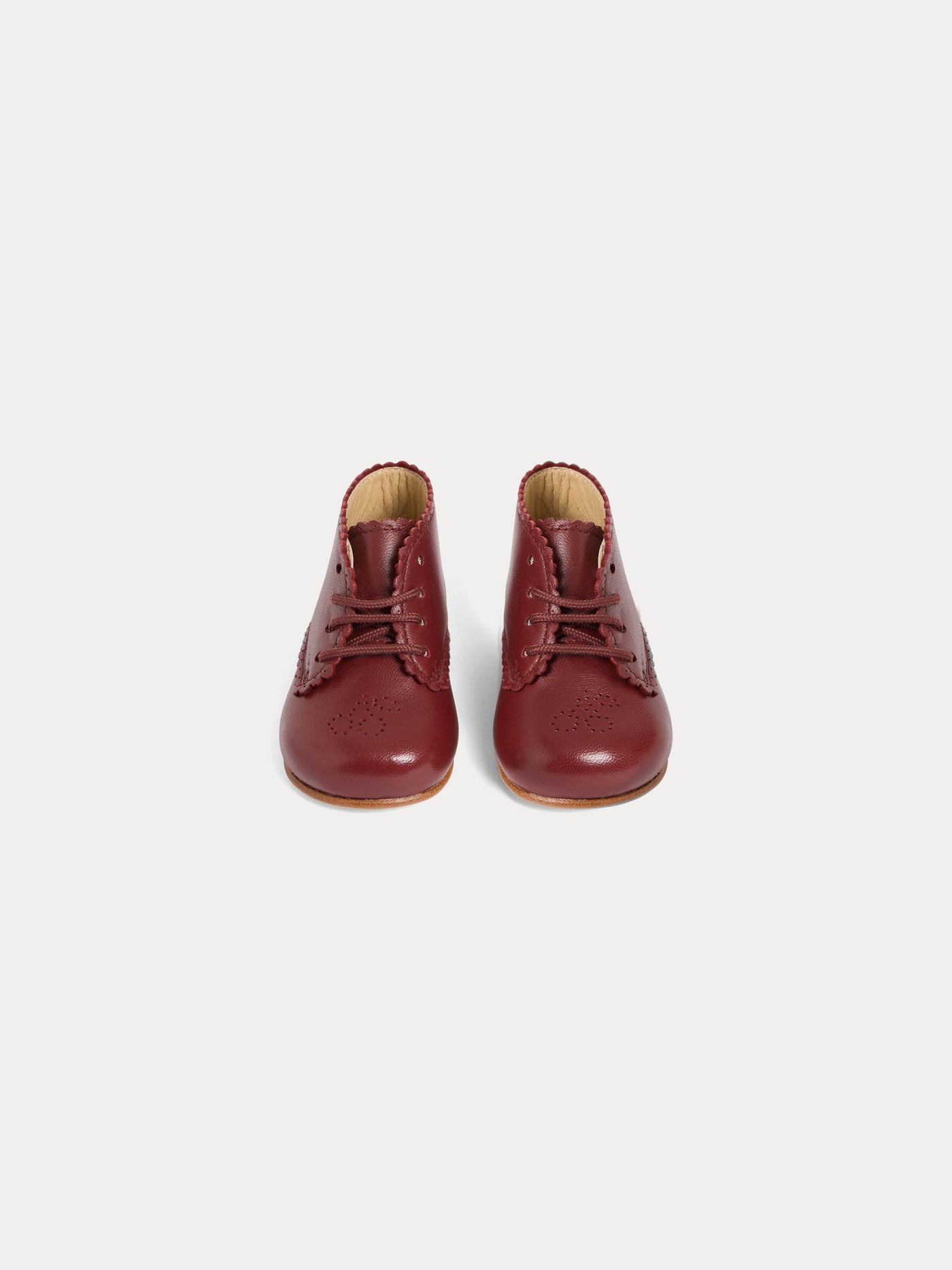 Jubia first steps derbies in cherry perforated leather