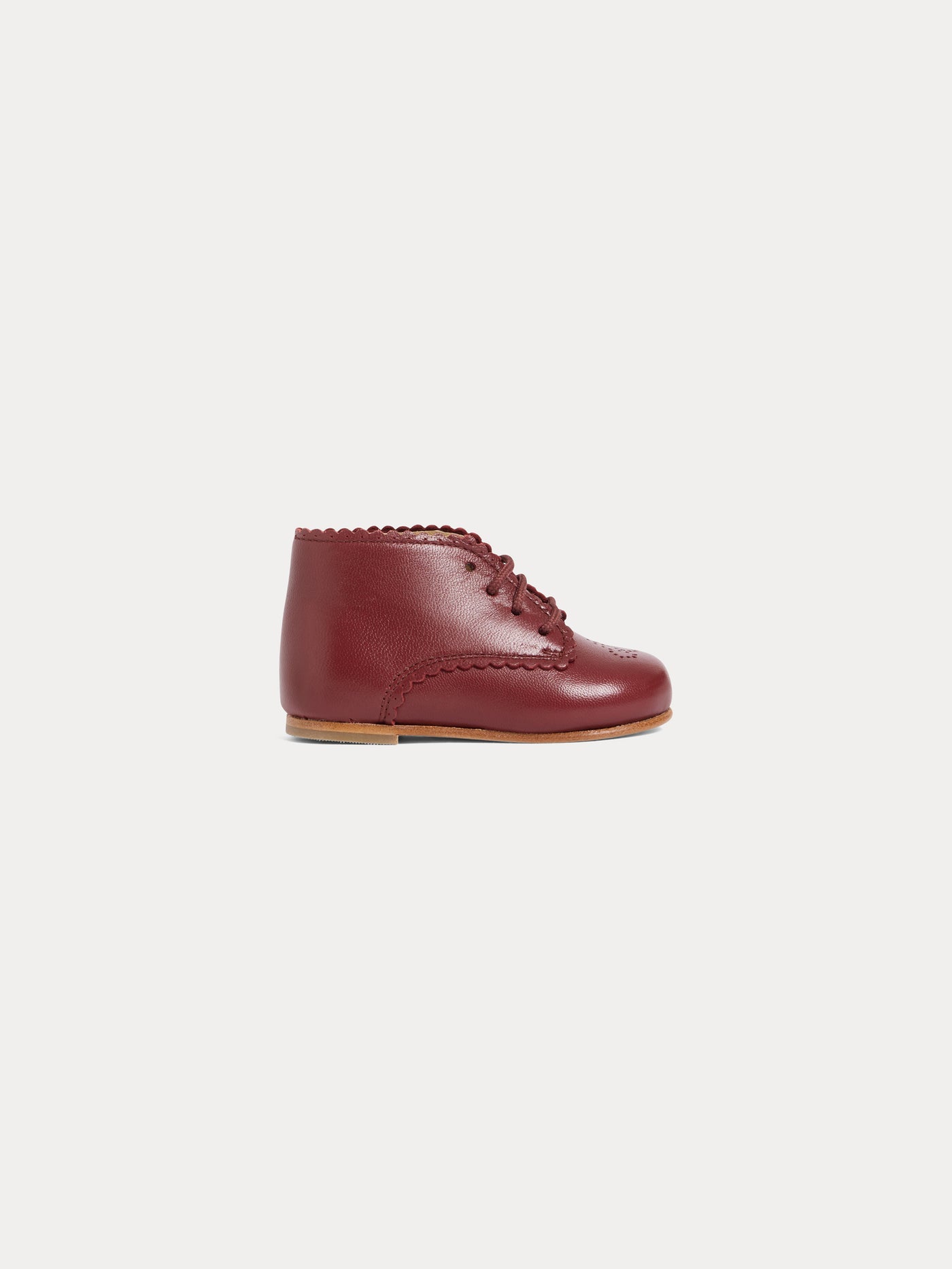 Jubia first-walker burgundy leather derby shoes