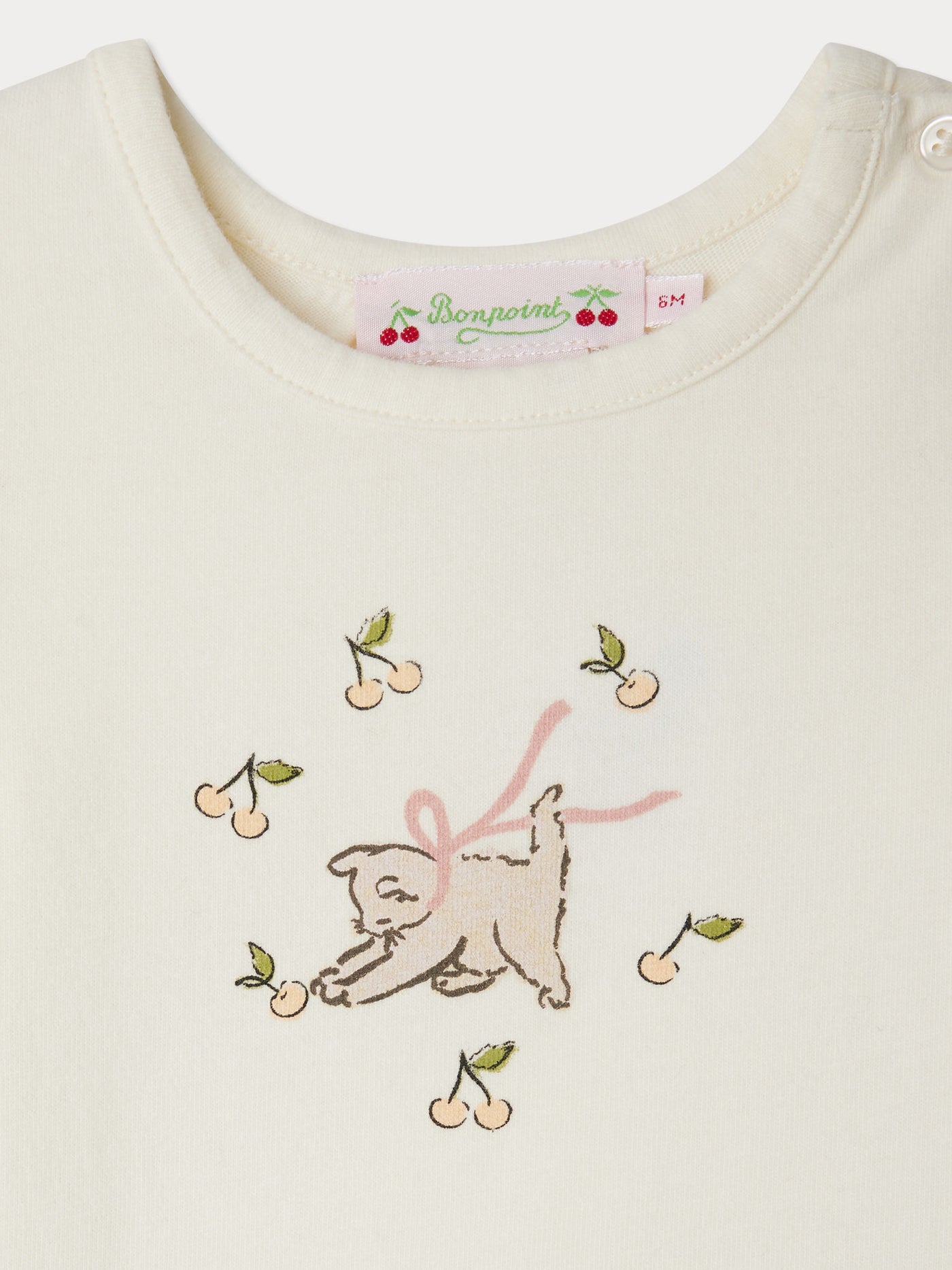 Tahsina T-shirt with cat print in organic cotton