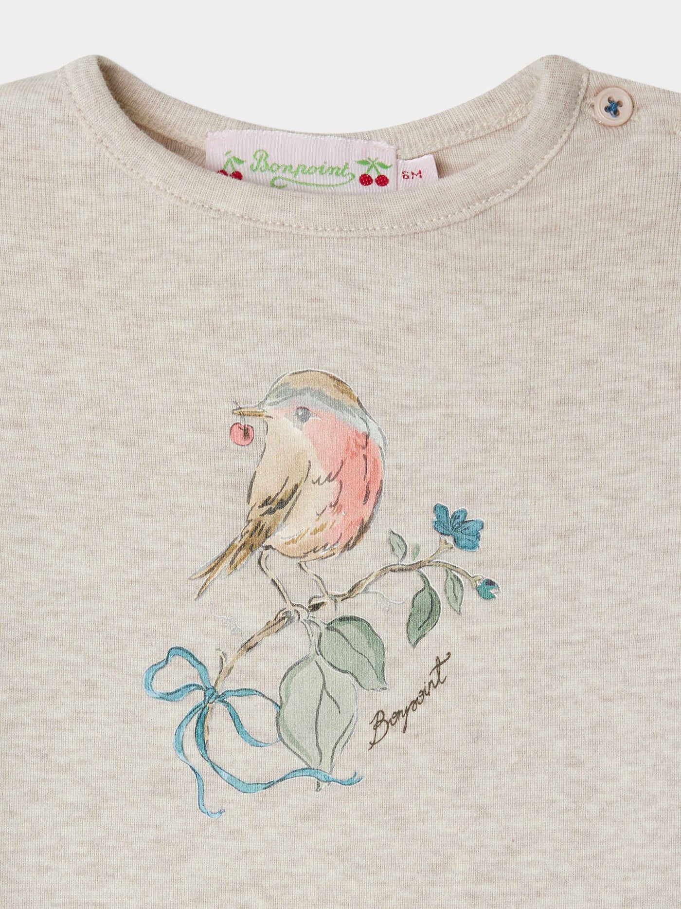 Tahsina T-shirt with Bird print in organic cotton