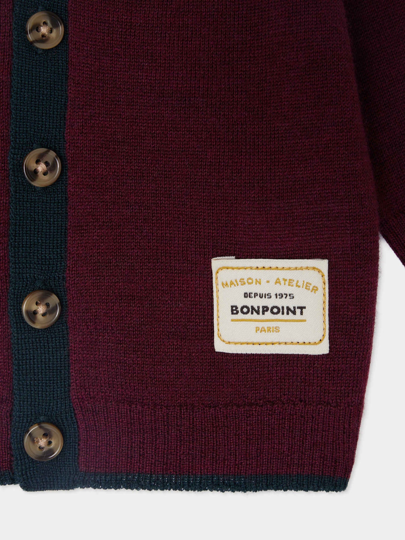Teotim cardigan in burgundy wool