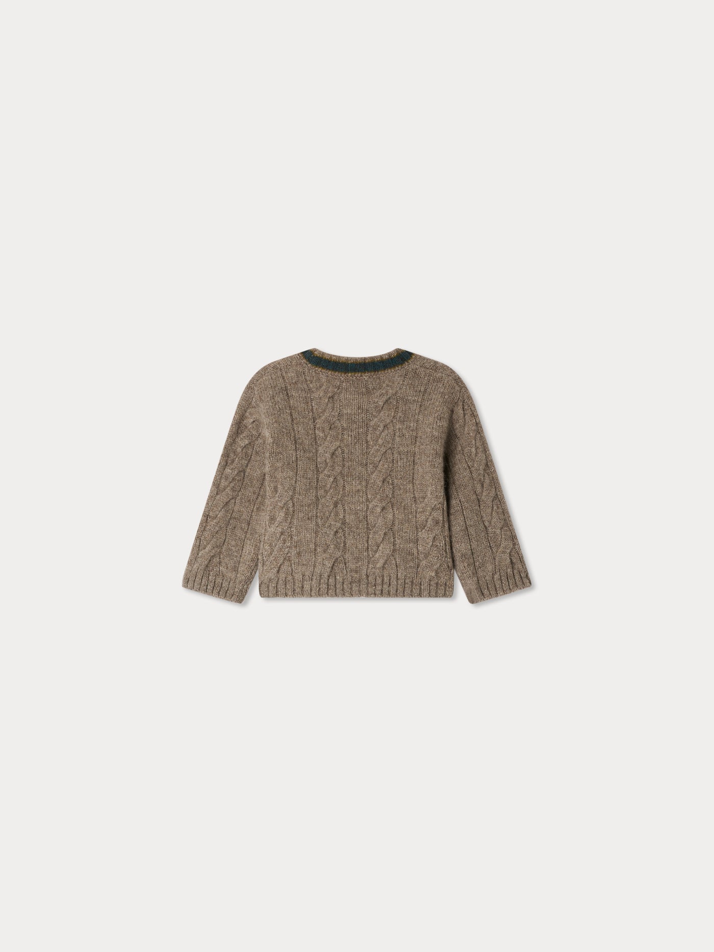 Giorginoli V-neck wool cable cardigan