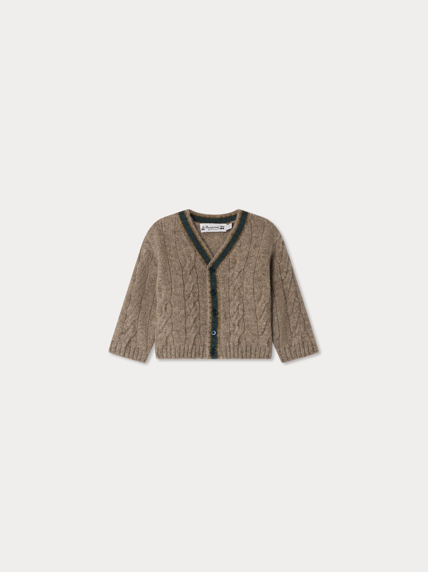 Giorginoli V-neck wool cable cardigan