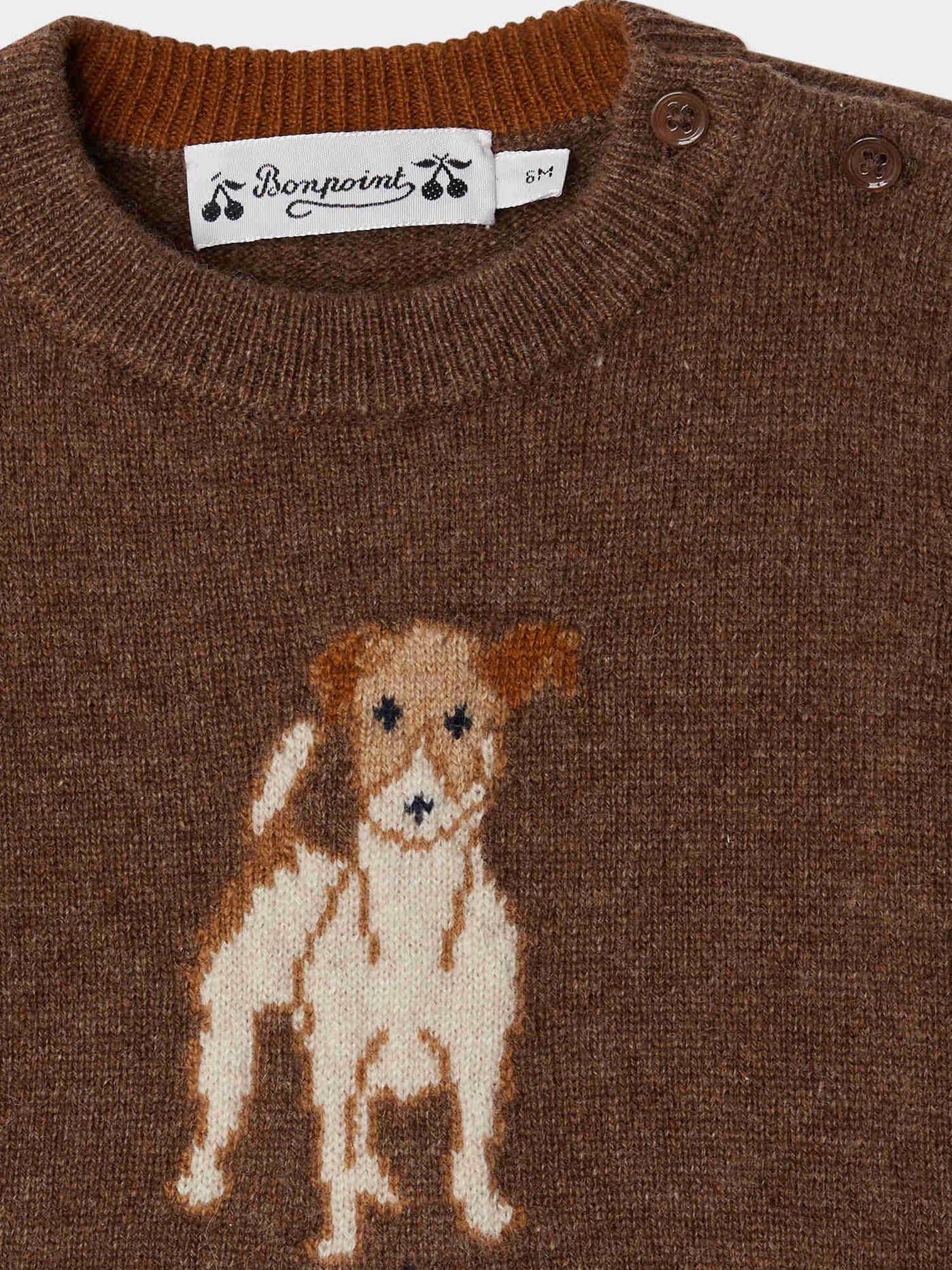 Almire jacquard sweater with a hand-embroidered wool dog