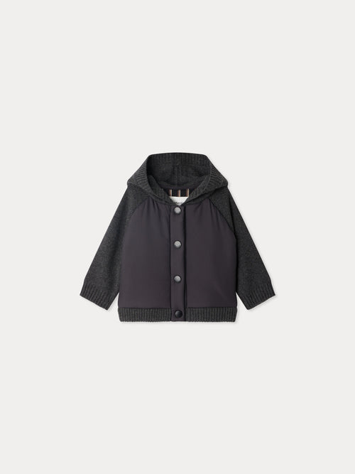 Jepeto hooded jacket in fancy stitch knit