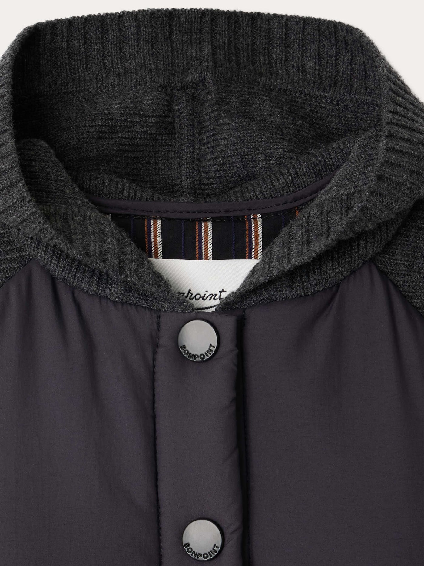 Jepeto hooded jacket in fancy stitch knit